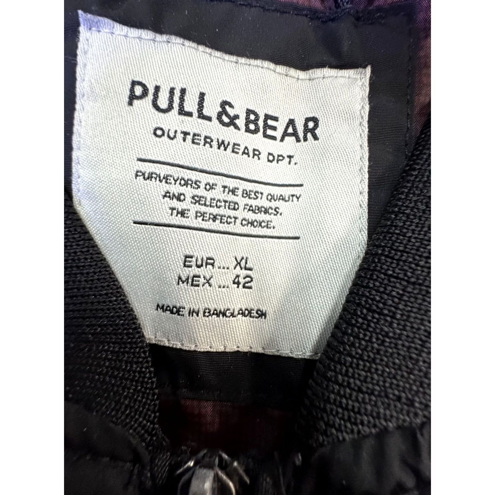 Vintage Pull&Bear Bomber Jacket Mens XL Black Full Zip Pockets Insulated Lined Winter Size US XL / EU 56 / 4 - 5 Thumbnail