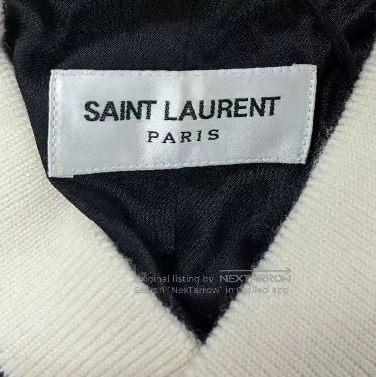 Saint Laurent Paris Saint Laurent White Striped Baseball Jacket. Size US M / EU 48-50 / 2 - 3 Thumbnail