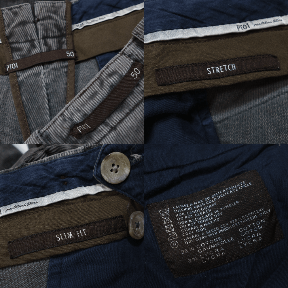 PT Torino Pantaloni Torino Corduroy Slim Fit Stretch Pants Size US 34 / EU 50 - 7 Thumbnail