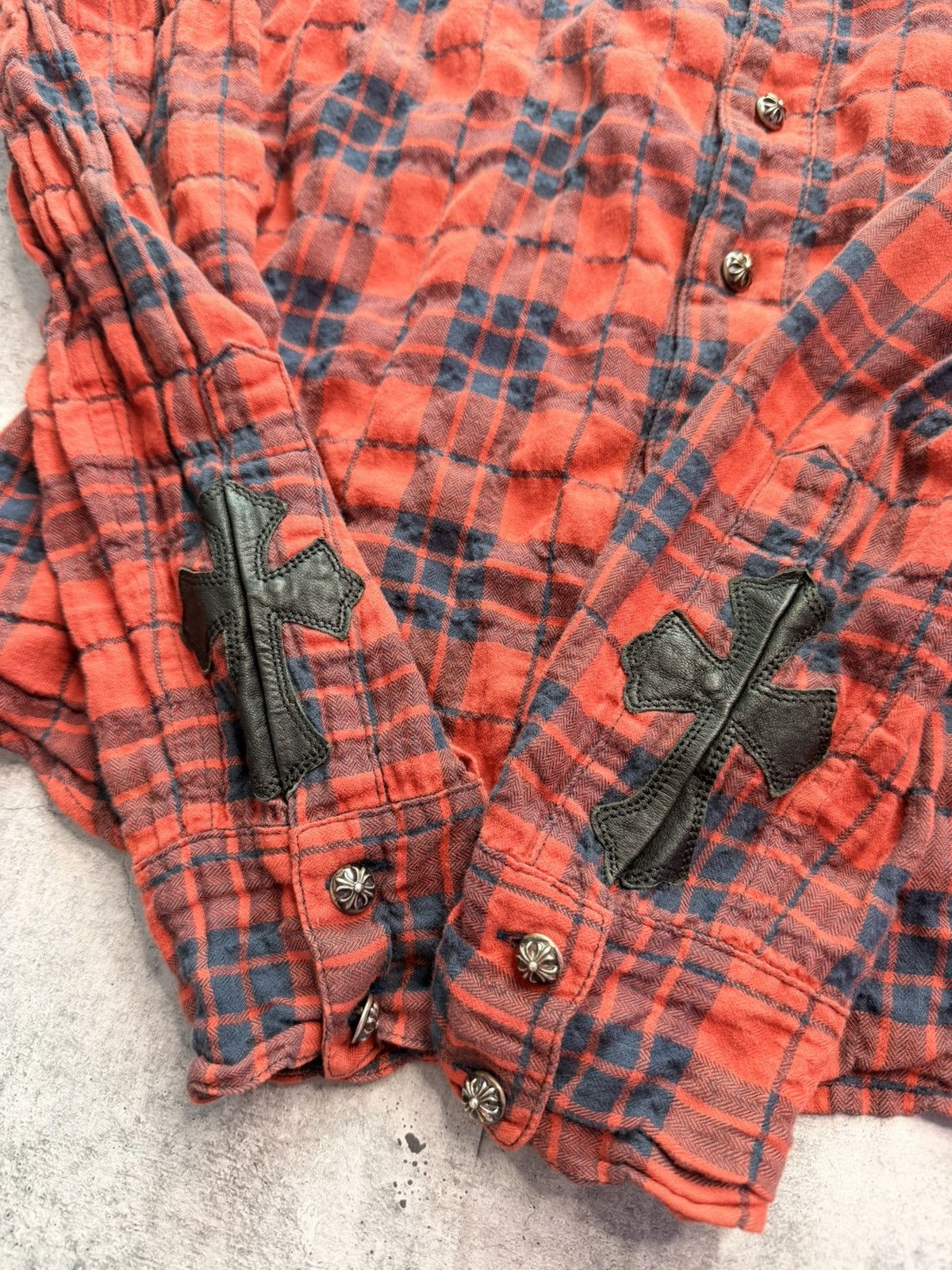 Chrome Hearts Chrome Hearts Red Plaid Patch Flannel Size US S / EU 44-46 / 1 - 2 Thumbnail