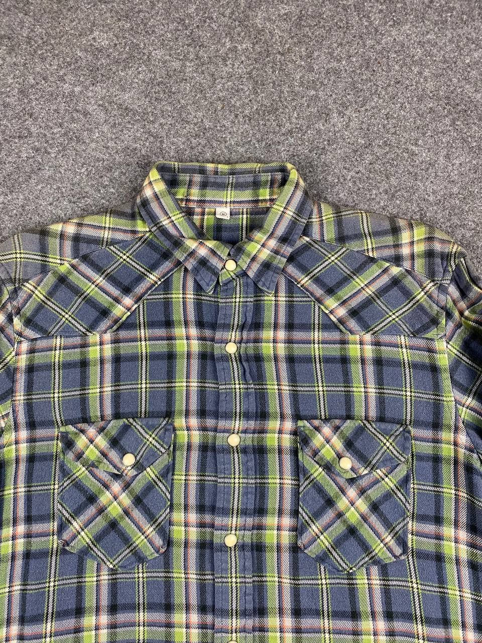 Japanese Brand vintage uniqlo shadow plaid western flannel shirt Size US M / EU 48-50 / 2 - 2 Thumbnail