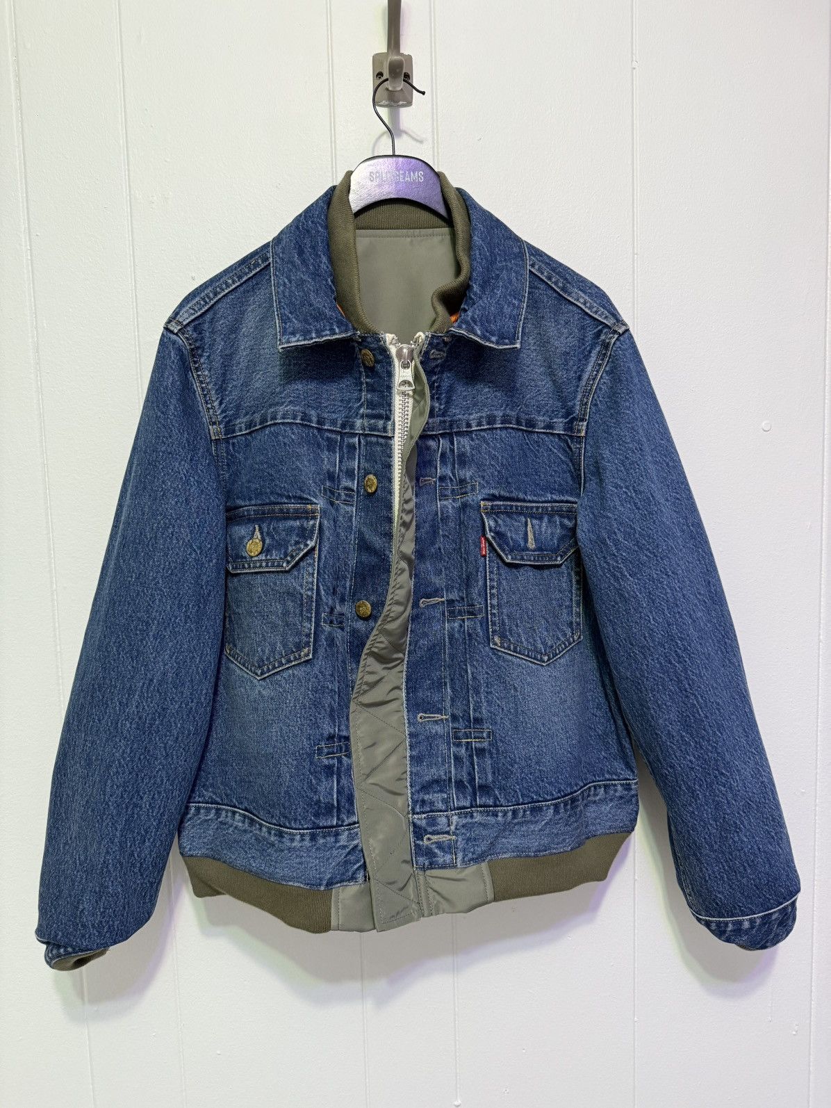 Sacai Sacai x Levi’s Reversible Denim Bomber Jacket Size US XS / EU 42 / 0 - 4 Thumbnail