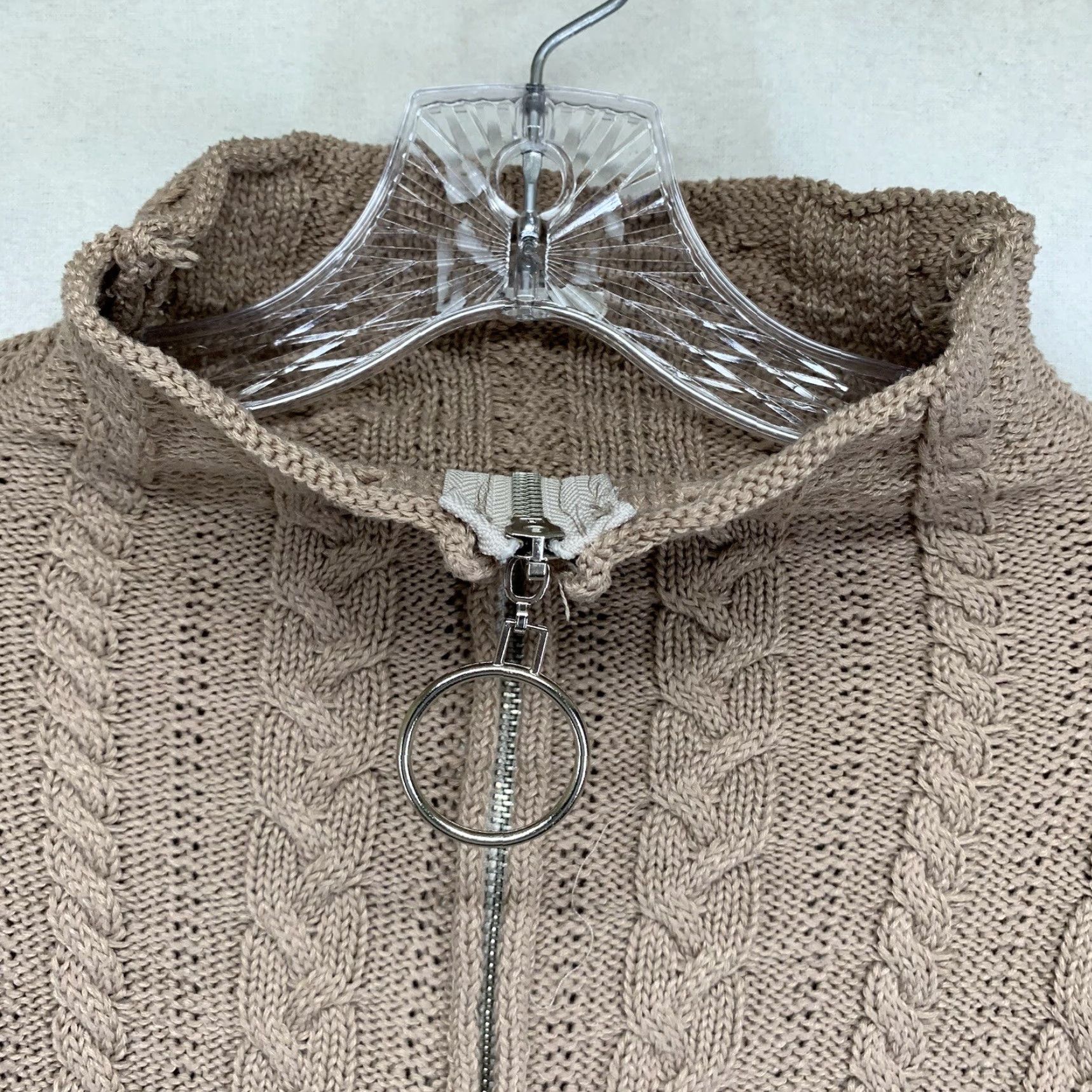 Fashion Nova Fashion Nova Sweater Women's Size XS Mauve Cable Knit 1/4 Zip Cropped Thick Size XS / US 0-2 / IT 36-38 - 4 Thumbnail