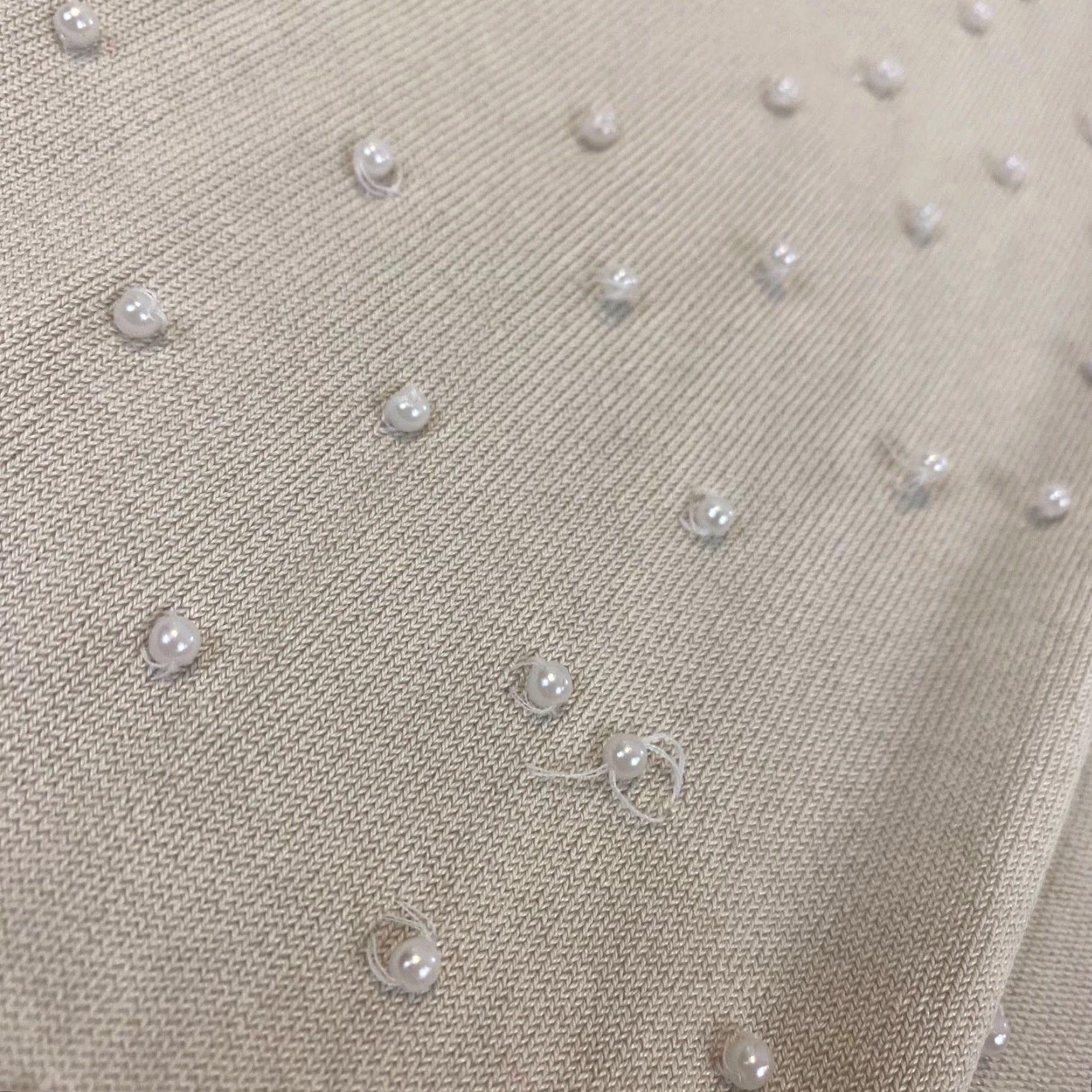 Vintage SEDA Sweater Womens 46 Ivory White Beaded Open Front Seda Silk 3/4 Sleeve Top Size S / US 4 / IT 40 - 4 Thumbnail