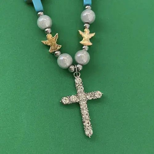 Designer × Jewelry Titanium Steel CZ Cross Pendant Necklace for Men Women Size ONE SIZE - 2 Thumbnail