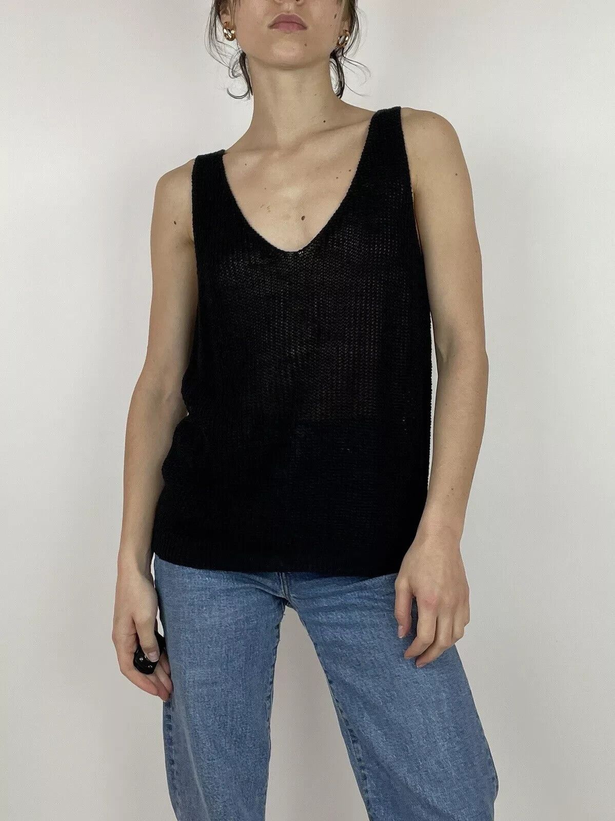 Nili Lotan Nili Lotan Knit Vest Top Womens Black Size L Size L / US 10 / IT 46 - 1 Thumbnail