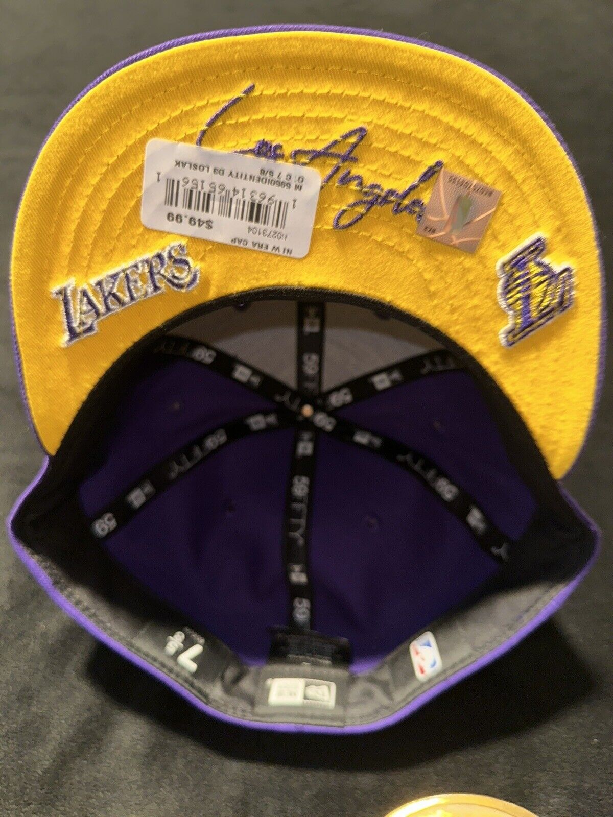 New Era NWT (7 5/8) New Era 59Fifty LA Lakers Identity Fitted Cap Size ONE SIZE - 5 Thumbnail