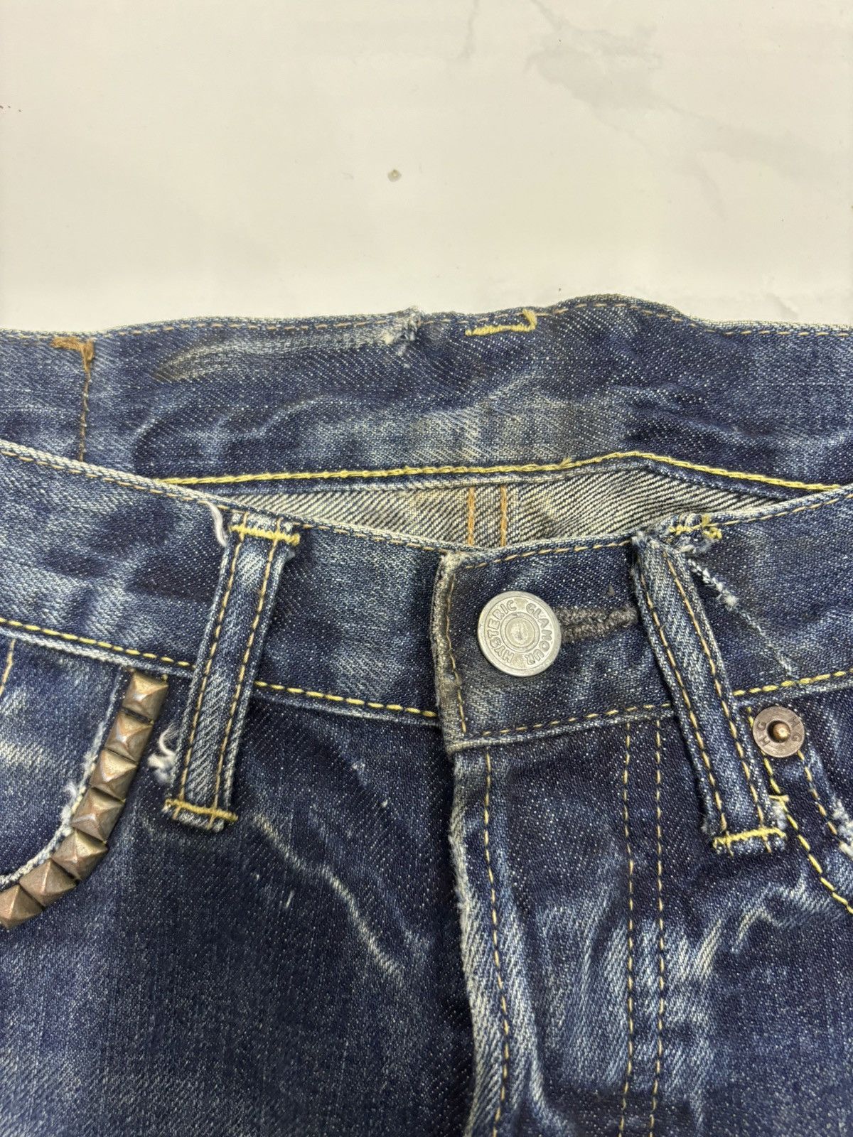 Hysteric Glamour × Japanese Brand × Undercover Hysteric Glamour Rock N Roll Is Killing Me Studded Jeans Size US 29 - 11 Thumbnail