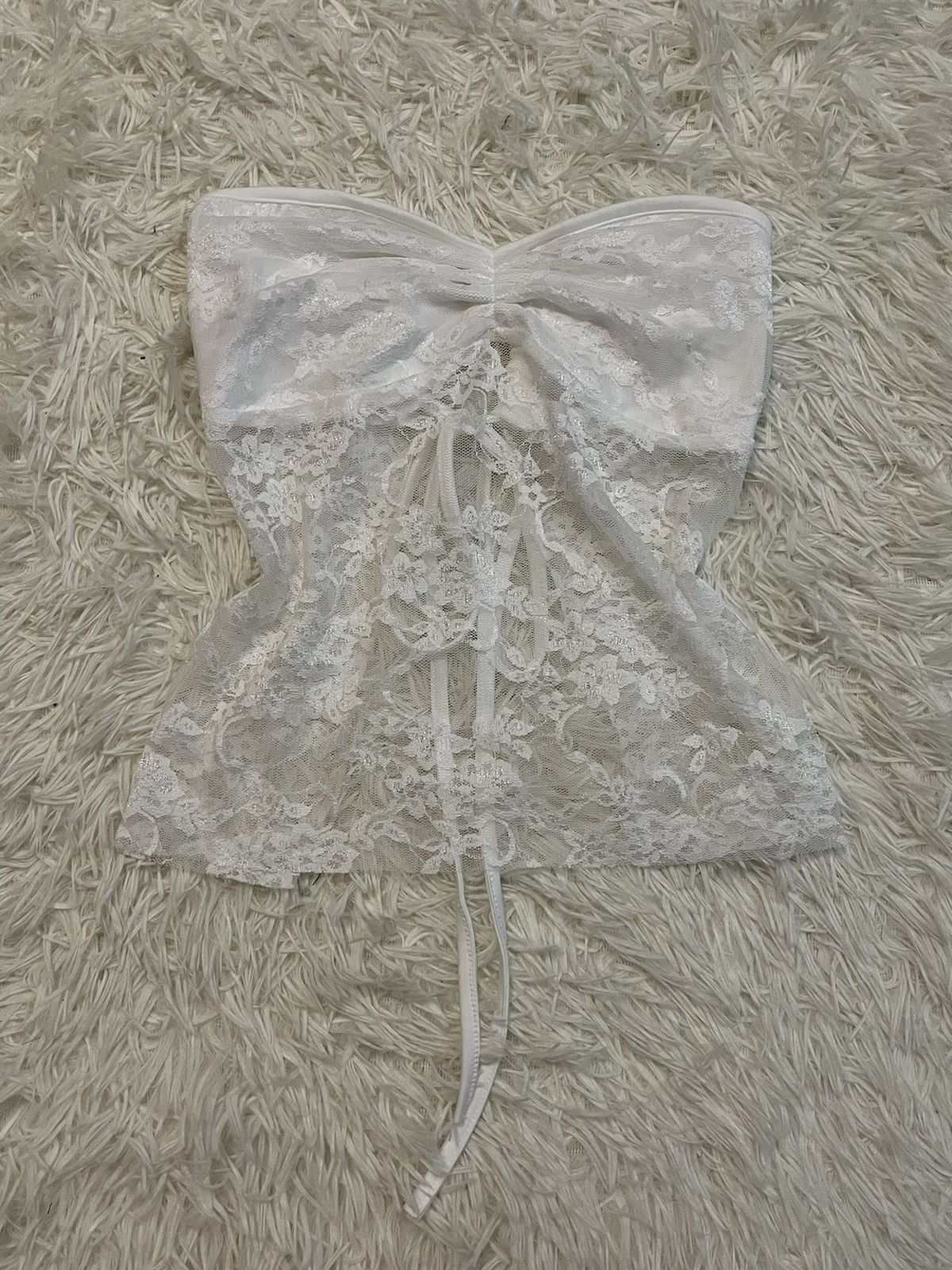 Japanese Brand × Vintage Half lace tube top Size S / US 4 / IT 40 - 1 Thumbnail
