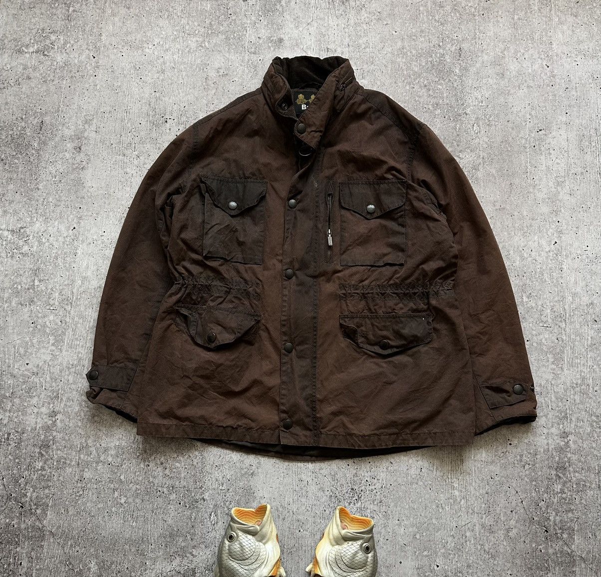 Barbour Vintage Barbour A357 Sapper Waxed Cotton Jacket Size US XL / EU 56 / 4 - 1 Thumbnail