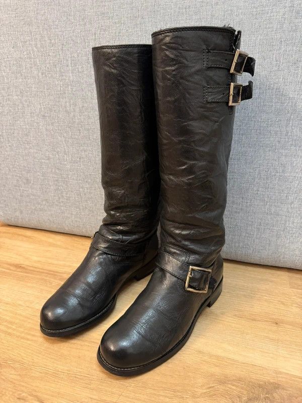 Jimmy Choo Jimmy Choo London Yule Grained Fur Leather Biker Boots 39 Size US 9 / IT 39 - 5 Thumbnail