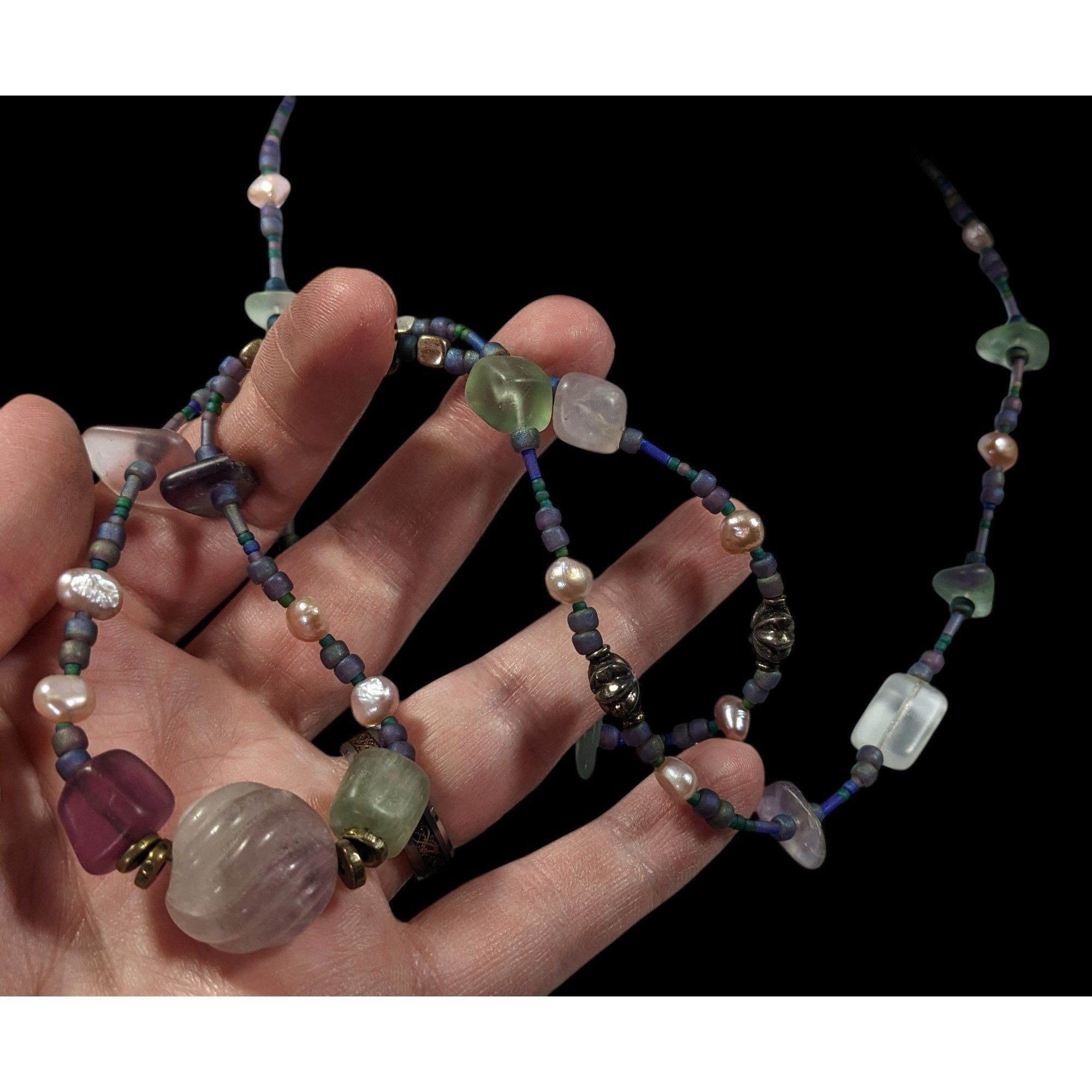 Other Mermaidcore Pastel Frosted Glass Pearl And Gemstone Beaded N Size ONE SIZE - 6 Thumbnail