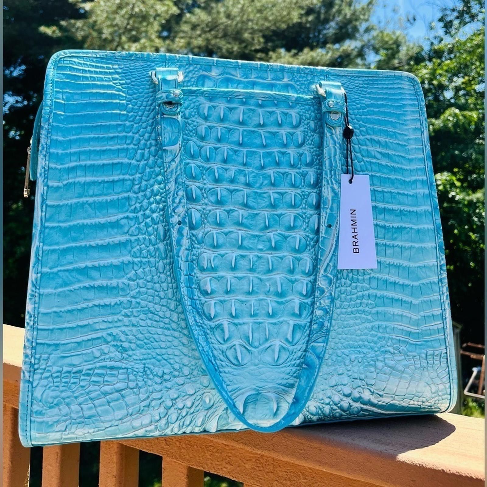 BRAHMIN Brahmin Tia Dusty Blue Melbourne Tote Bag NWT Size ONE SIZE - 4 Thumbnail