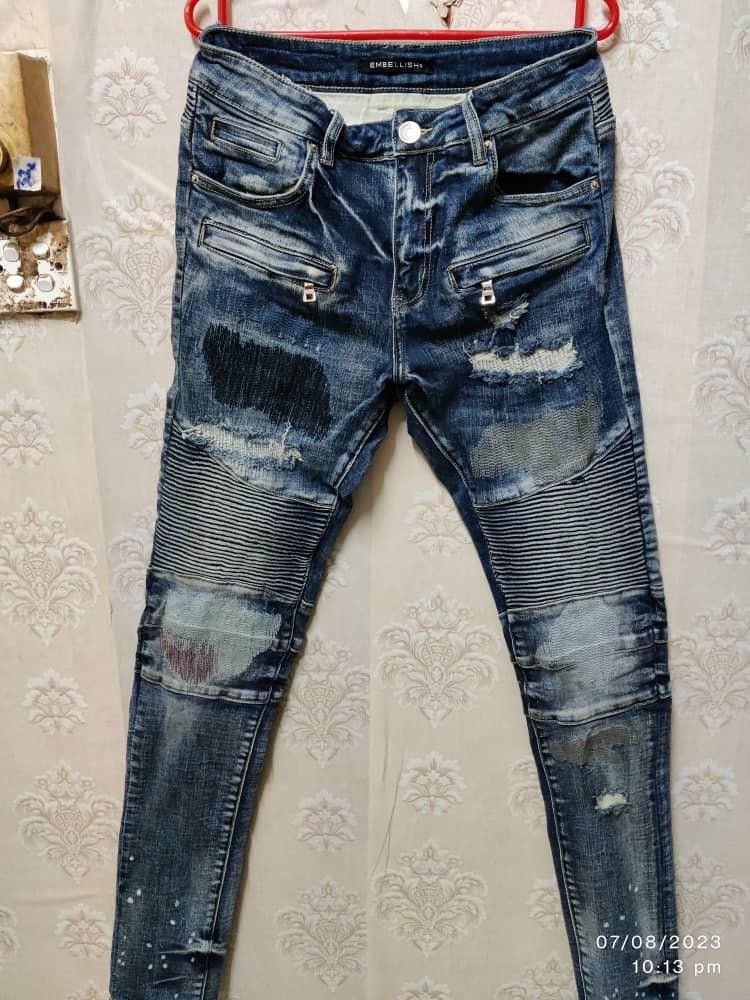 Embellish EMBELLISH BIKER JEANS DISTRESSED SKINNY FIT Size US 31 - 9 Thumbnail