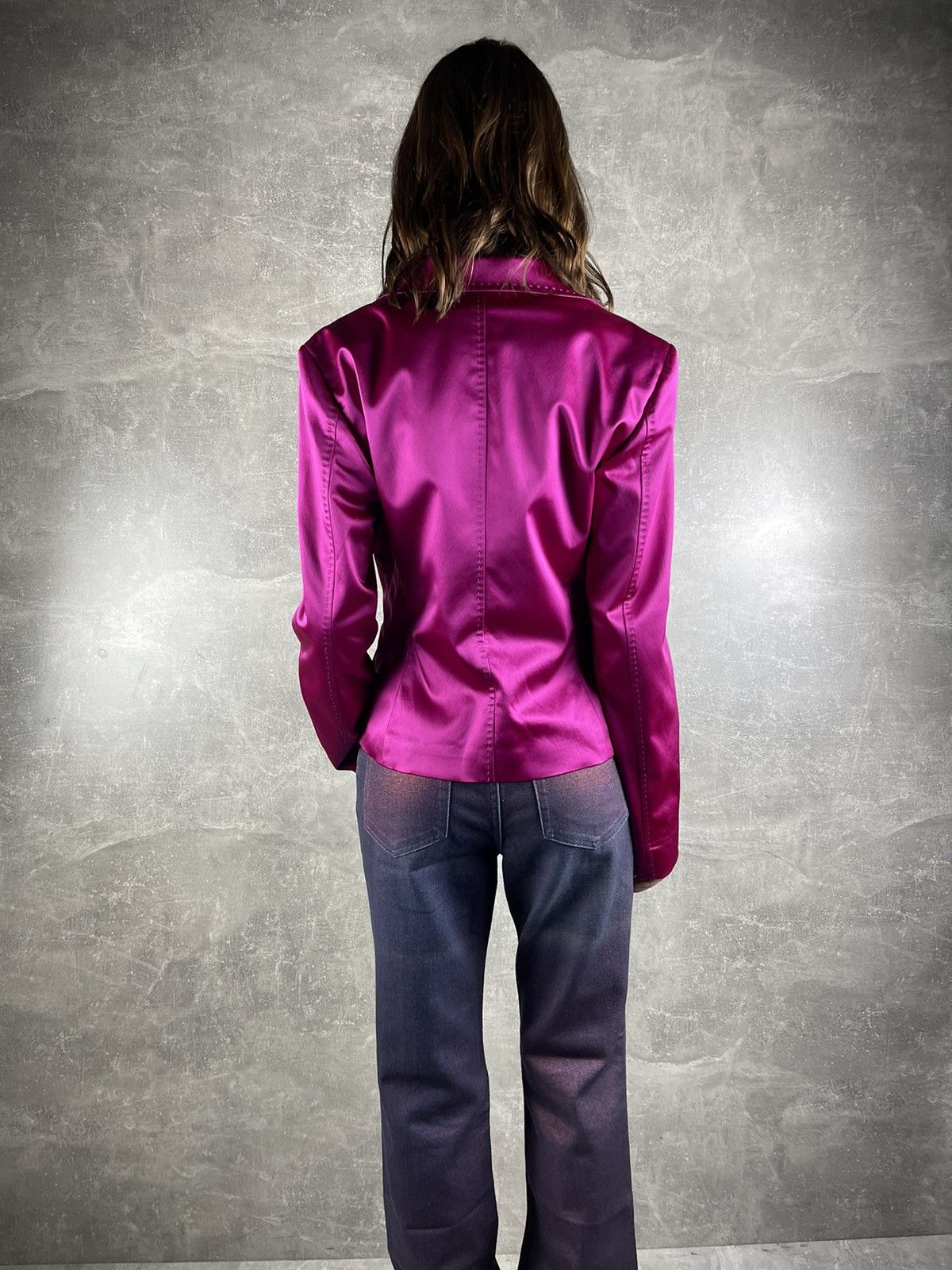Dolce & Gabbana D&G Dolce & Gabbana Fuchsia Pink Satin Blazer 00s Size M / US 6-8 / IT 42-44 - 6 Thumbnail