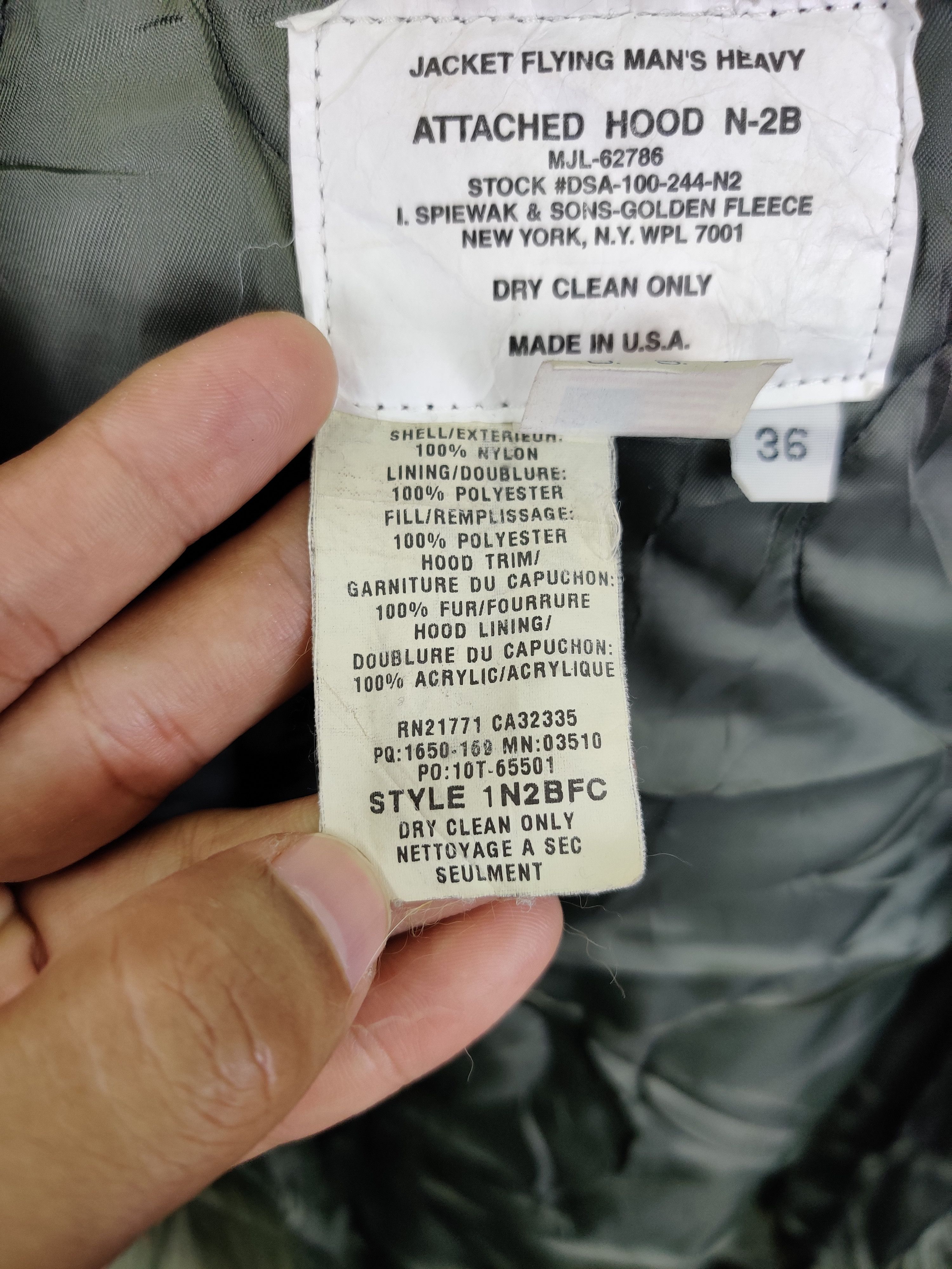 I. Spiewak And Sons Vintage 90's I Spiewak N-2B Faux Due Attached Bomber Hooded Size US M / EU 48-50 / 2 - 15 Thumbnail