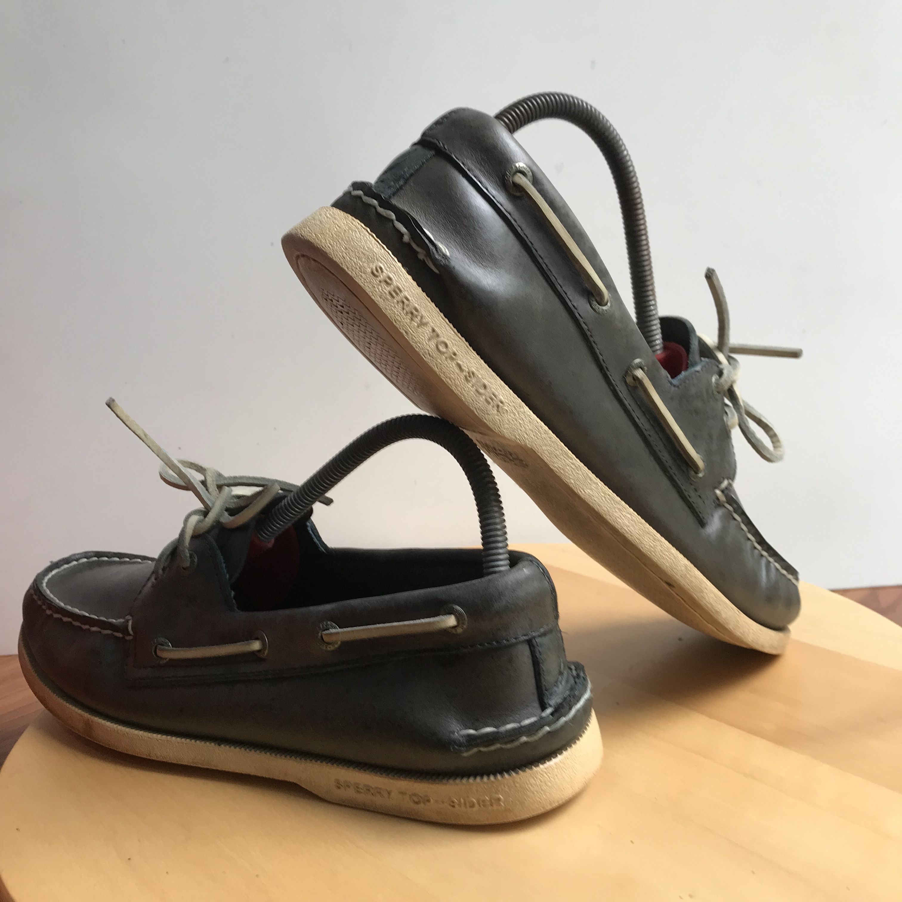 Sperry Vintage Sperry Topsider Boat shoes leather navy blue Size US 8.5 / EU 41-42 - 4 Thumbnail