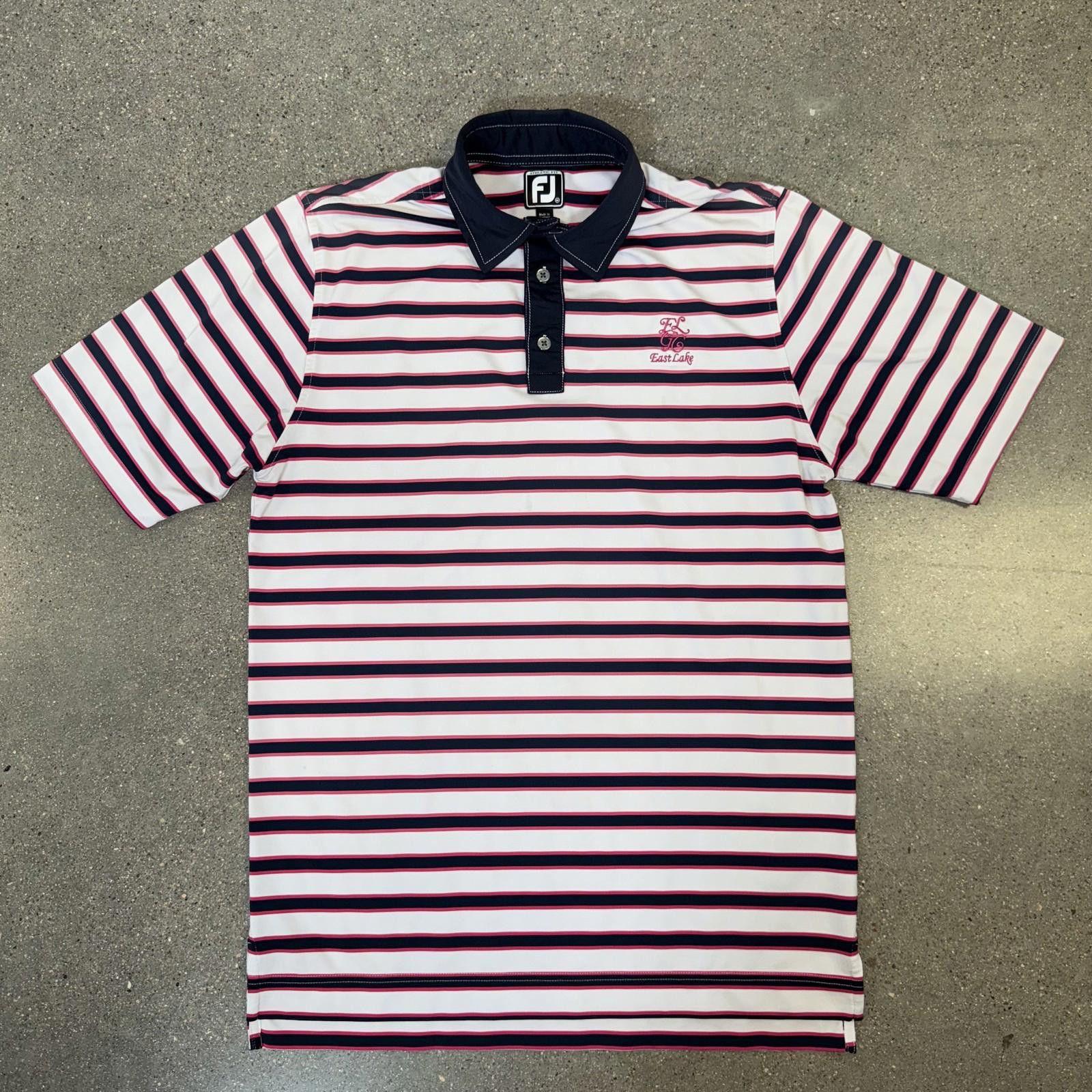 Footjoy FootJoy East Lake Golf Polo Shirt Mens Medium Striped Size ONE SIZE - 2 Thumbnail