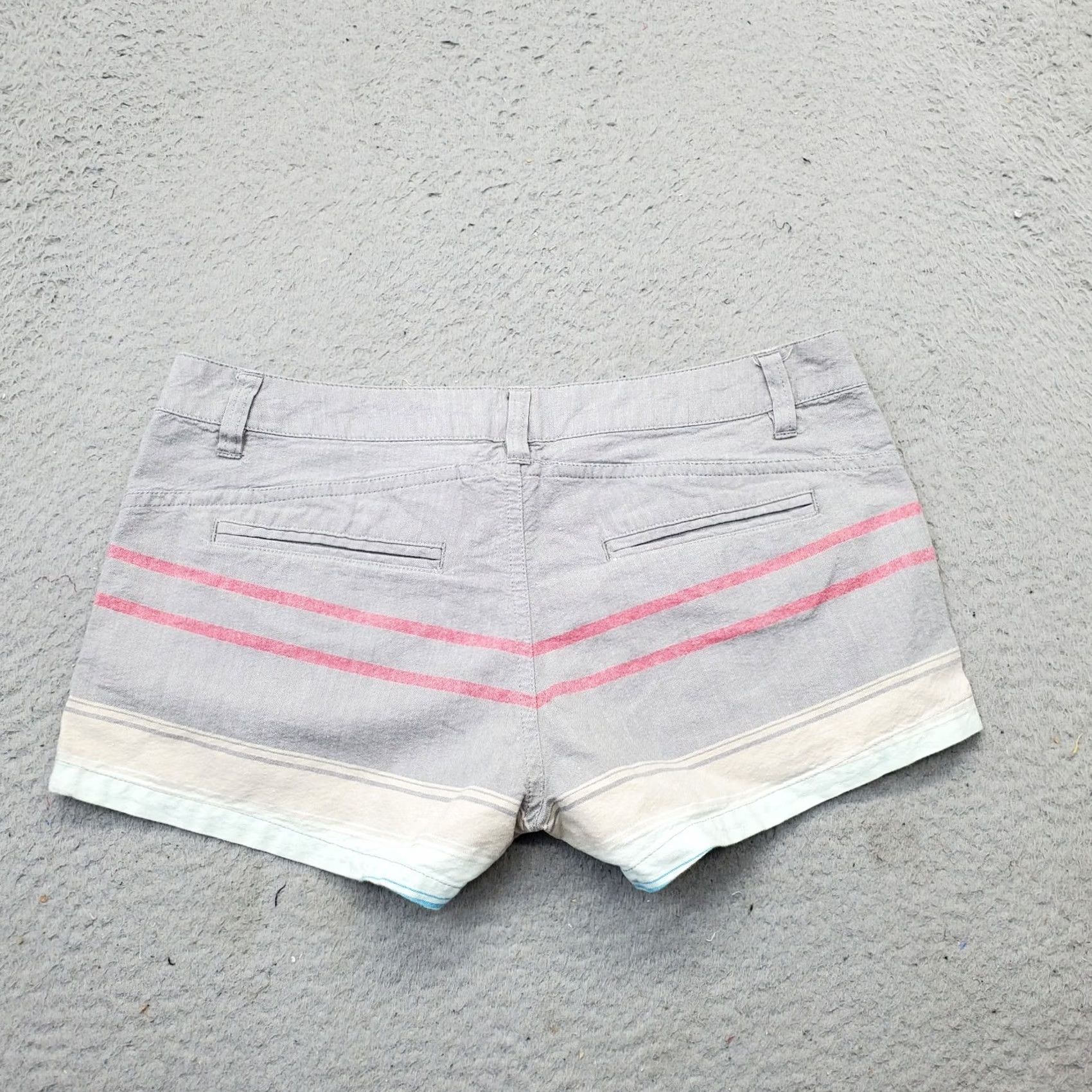 Billabong Billabong Shorts Women 3 Multicolor Striped High Waist Embroidered Logo Size 26" / US 2 / IT 38 - 2 Thumbnail