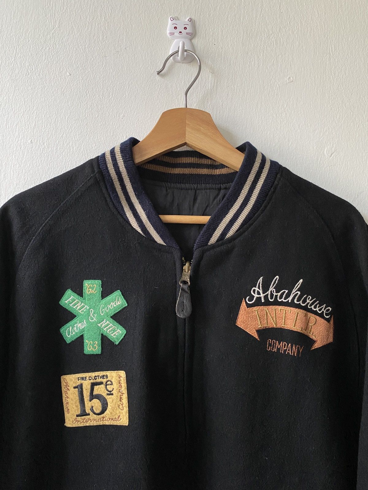 Japanese Brand Vintage Abahouse Wool Reversible Varsity Jacket Size US L / EU 52-54 / 3 - 5 Thumbnail
