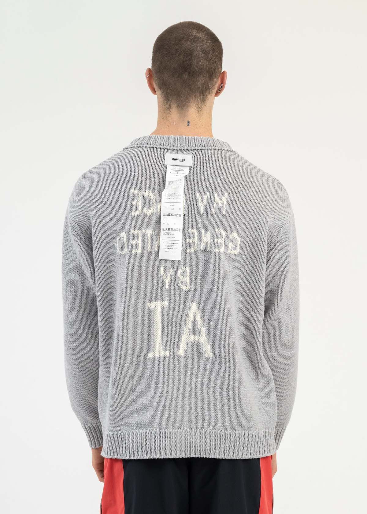 Doublet Reversible AI Hand knit cotton jacquard sweater Size US L / EU 52-54 / 3 - 12 Thumbnail