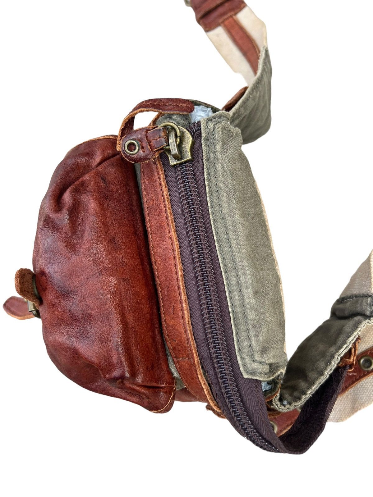 Leather Vintage Tough JeansSmith Military Surplus Patina Leather Bag Size ONE SIZE - 20 Thumbnail