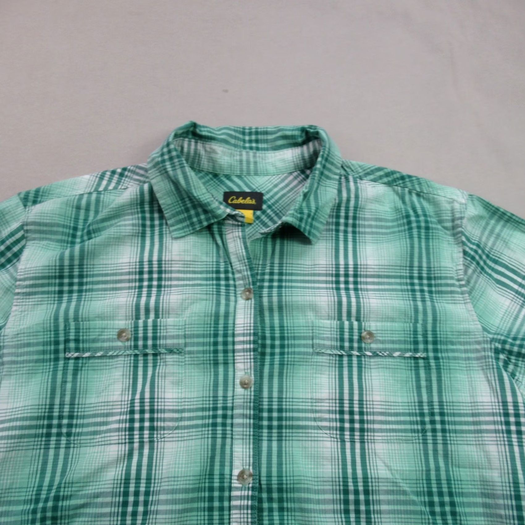 Vintage Cabelas Shirt Womens XL Long Sleeve Button Front Green Plaid Lightweight Size XL / US 12-14 / IT 48-50 - 3 Thumbnail