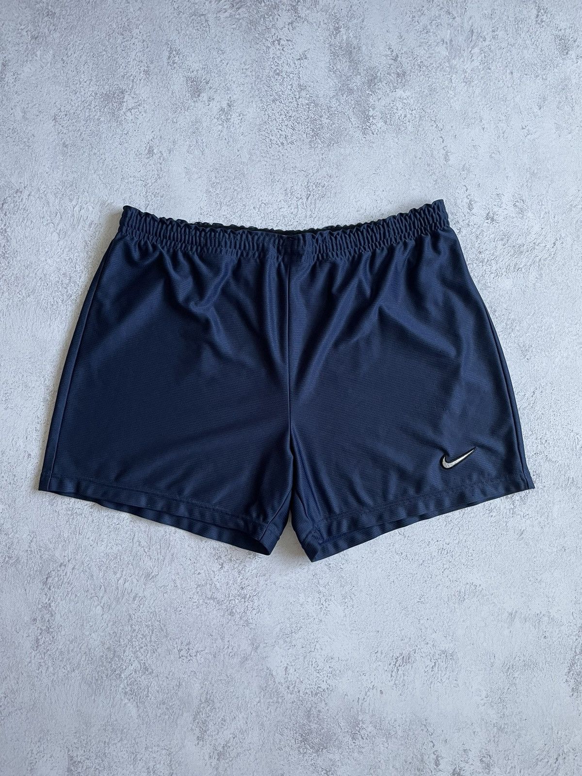 Nike Nike Shorts Mini Swoosh Y2K Blue Vintage Size L Size US 35 - 1 Thumbnail