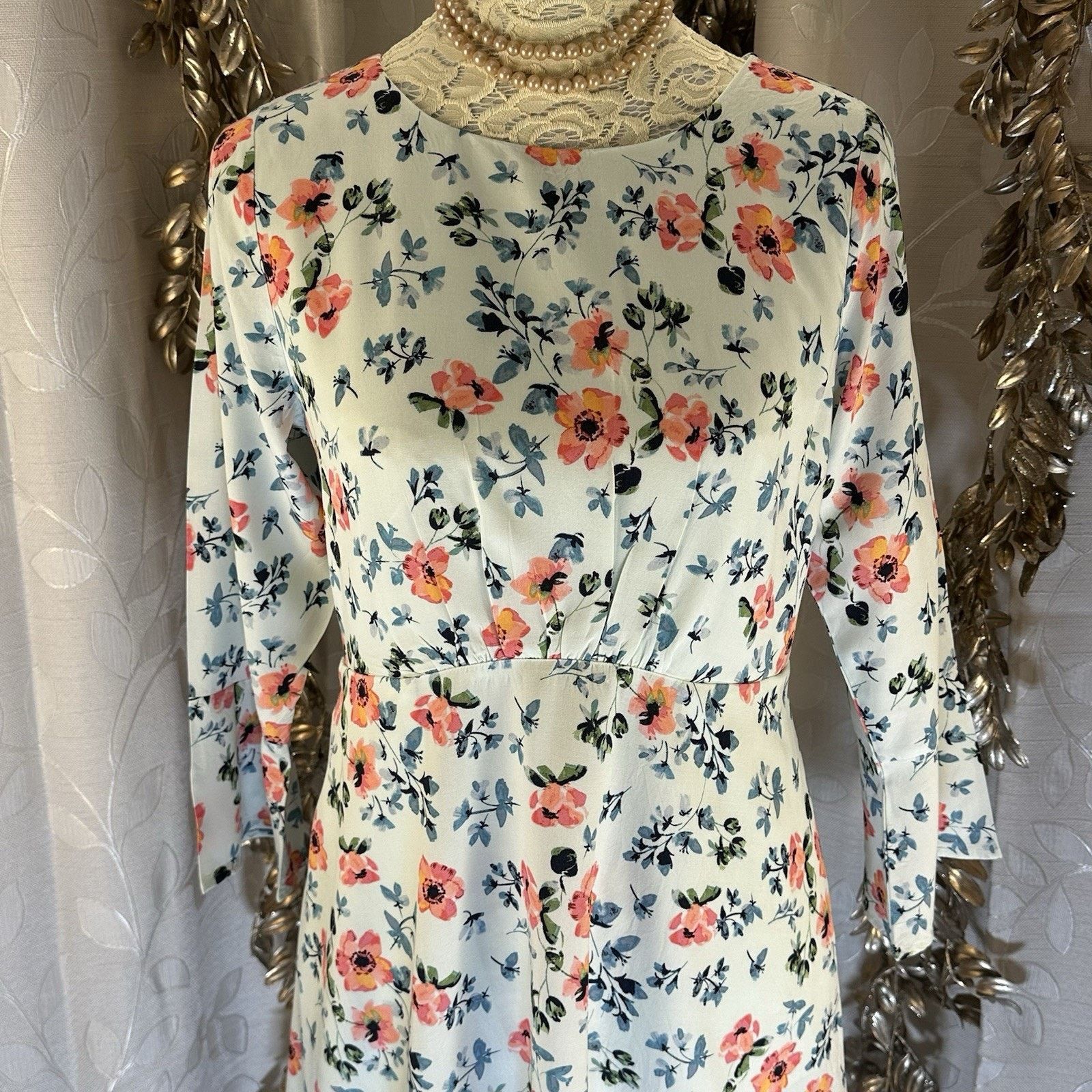 Loft LOFT Floral Mini Dress Size 4 Soft Blue Pink floral Cottage Size S / US 4 / IT 40 - 7 Thumbnail