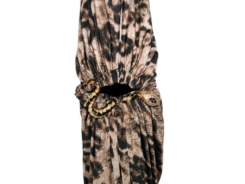 Roberto Cavalli Roberto Cavalli Leopard Print Snake Brooch Dress Size S / US 4 / IT 40 - 4 Thumbnail