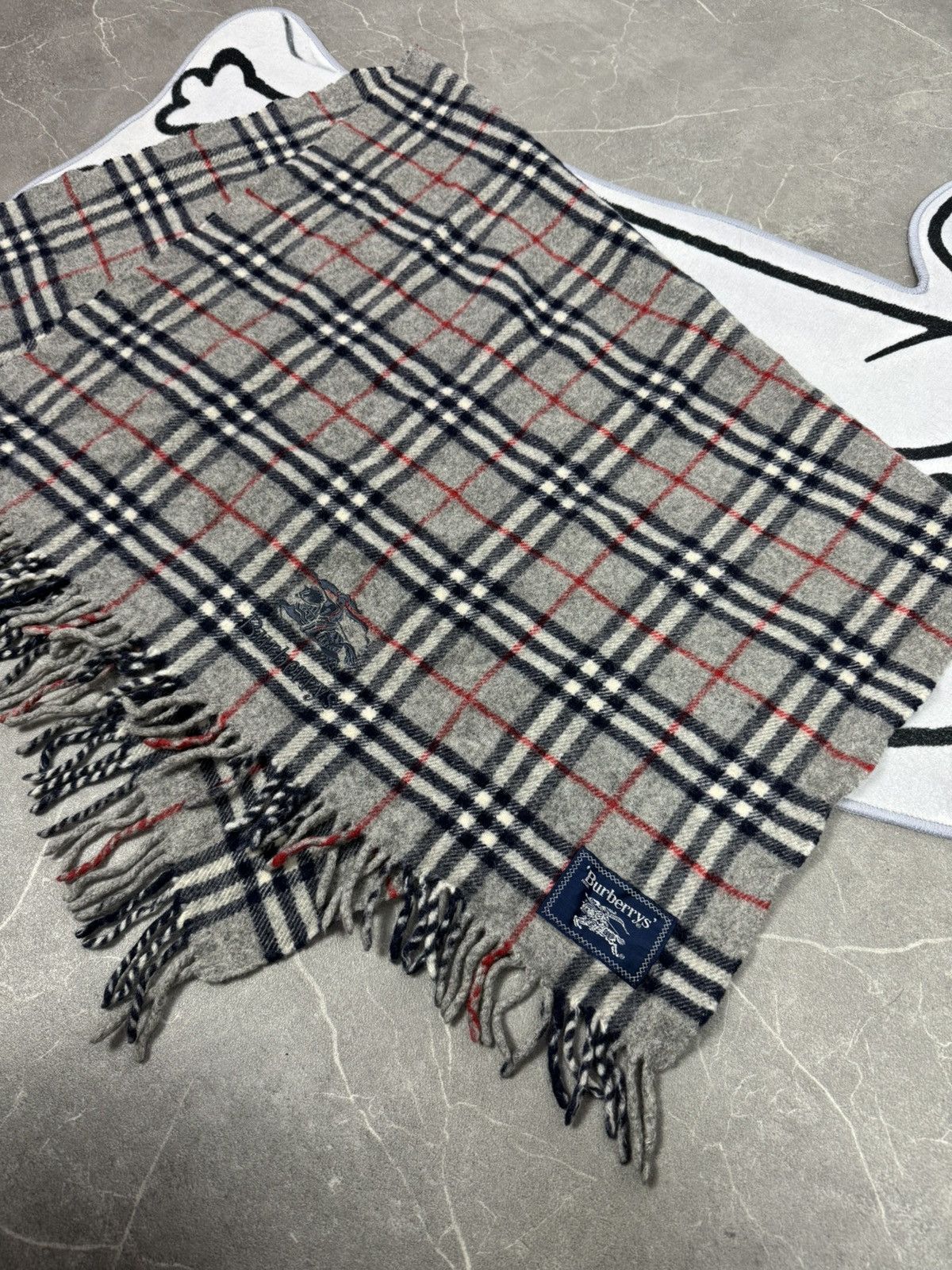 Burberry Burberrys Scarf Vintage Made In Japan Wolle Monogram Size ONE SIZE - 2 Thumbnail