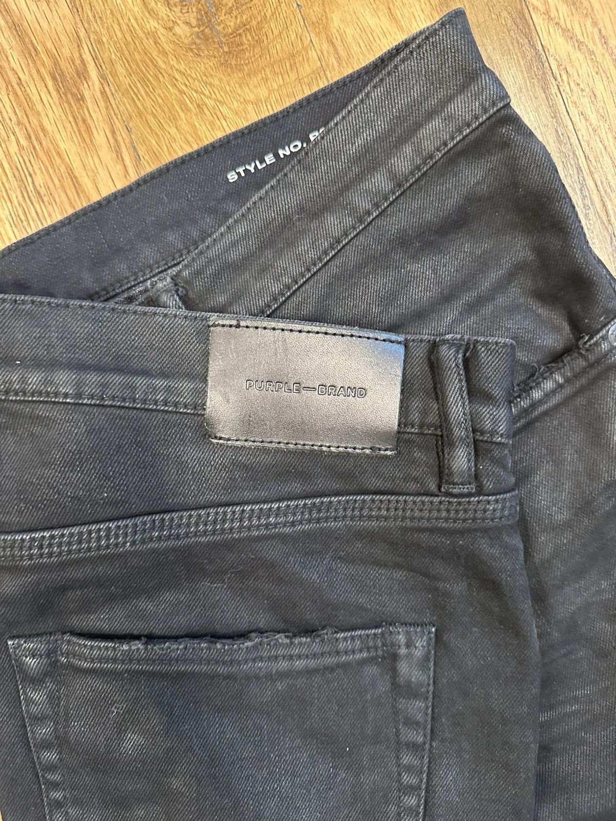 Purple Brand Purple Brand Waxed Plain Black Denim Jeans Size 36 Size US 36 / EU 52 - 4 Thumbnail