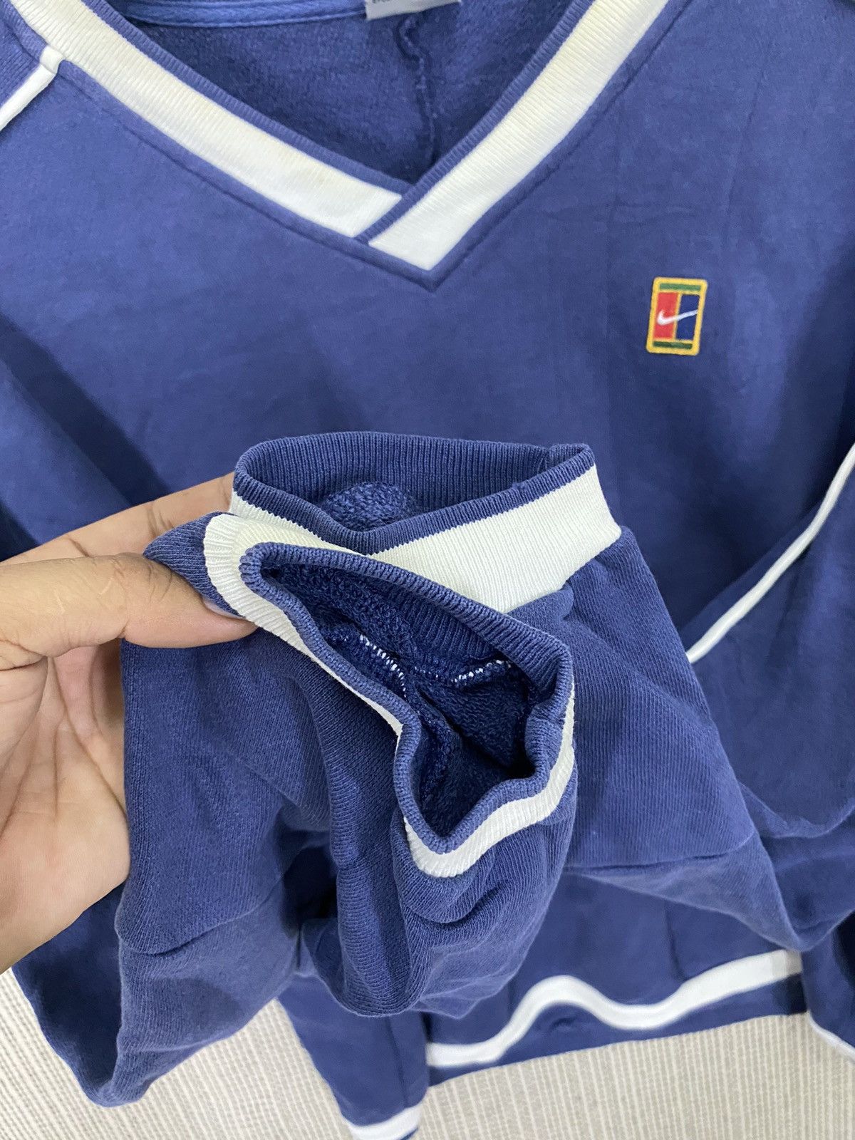 Nike × Vintage Vintage 90s nike court sweatshirt v neck pullover Size US M / EU 48-50 / 2 - 8 Thumbnail