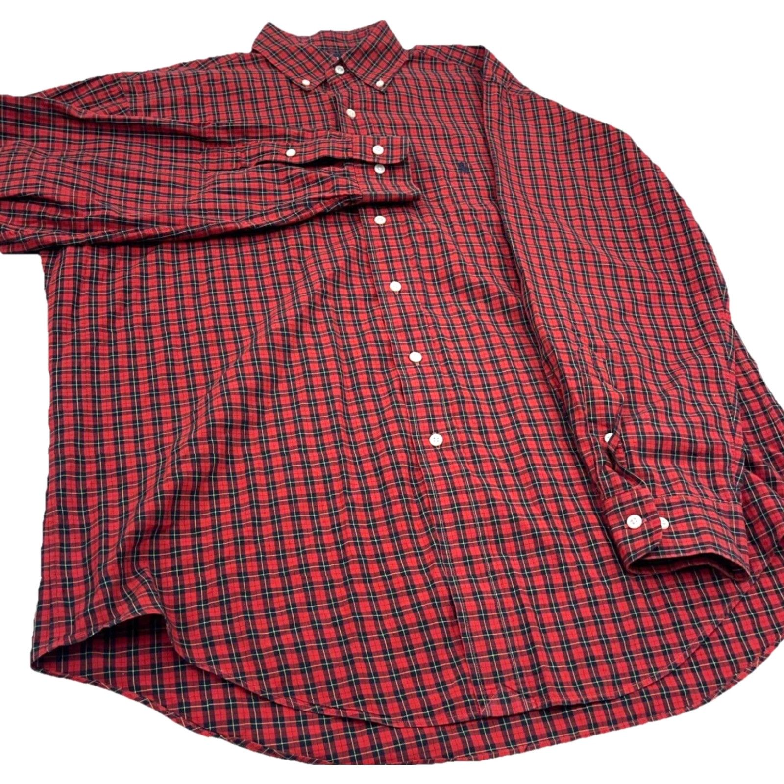 Ralph Lauren Ralph Lauren Shirt Men Button Up Plaid 16 34 Green Red Casual Classic Cotton Long Sleeve Size US L / EU 52-54 / 3 - 4 Thumbnail