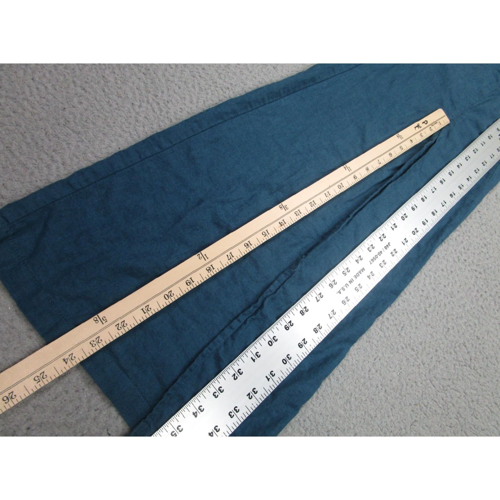 Vintage HG Pants Womens Medium Blue Linen Viscose Wide Leg Split Front Pull On beach Size 32" / US 10 / IT 46 - 7 Thumbnail