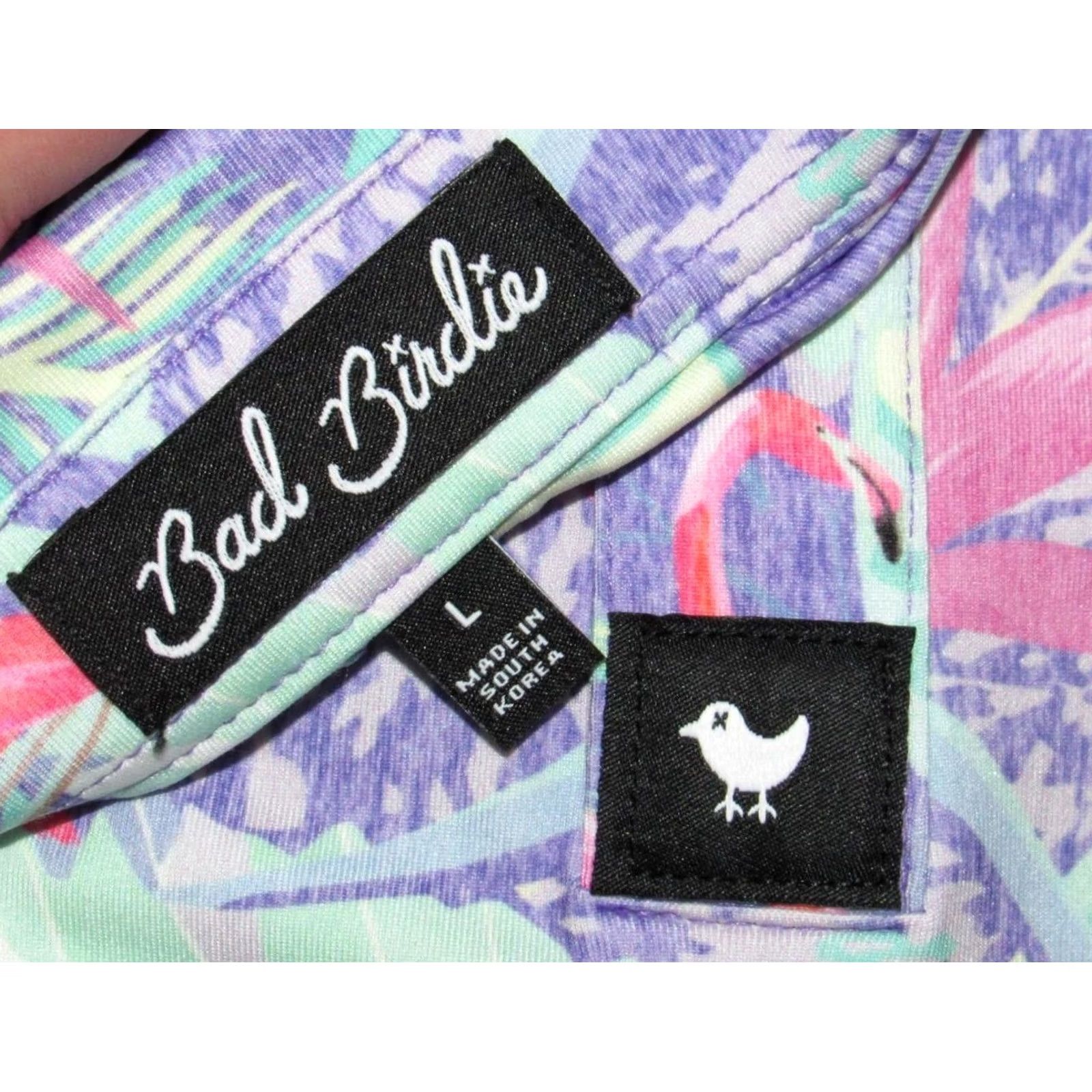 Vintage BAD BIRDIE Flamingo Short Sleeve Polo Shirt Large Mens Size US L / EU 52-54 / 3 - 3 Thumbnail