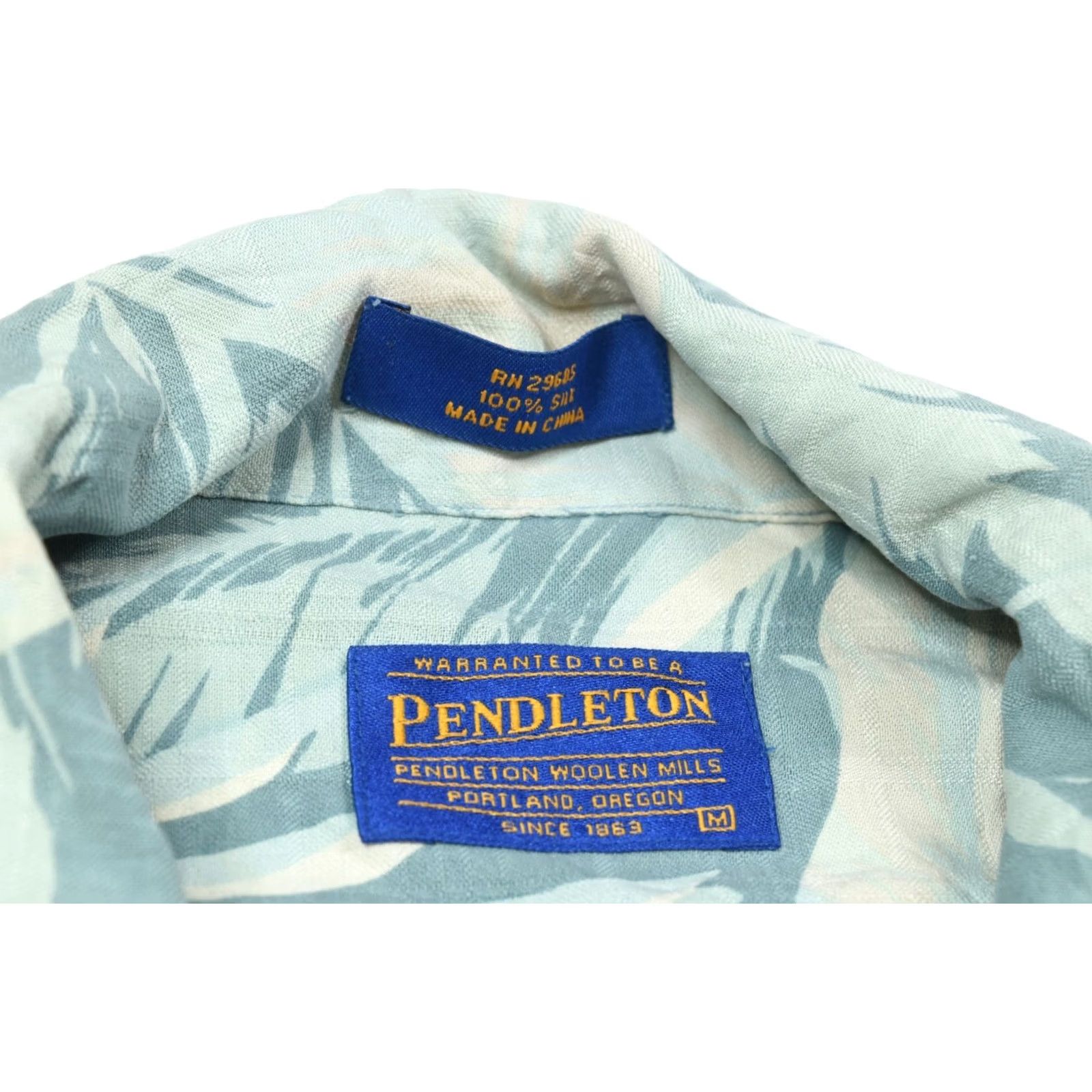 Pendleton Pendleton Silk Camp Hawaiian Shirt Mens M Blue Floral Short Sleeve ButtonUp Size US M / EU 48-50 / 2 - 6 Thumbnail