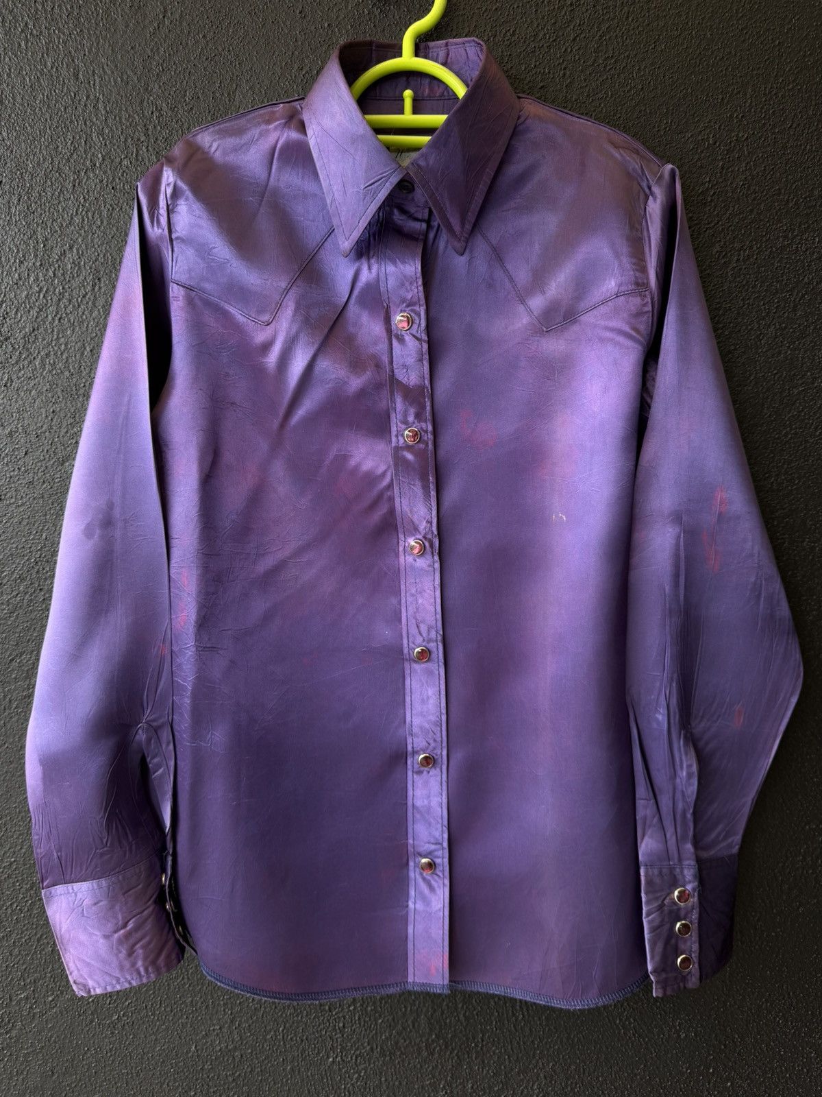 Wrangler Vintage 70s Wrangler Purple 100% Acetate Western Shirt (32) Size S / US 4 / IT 40 - 8 Thumbnail