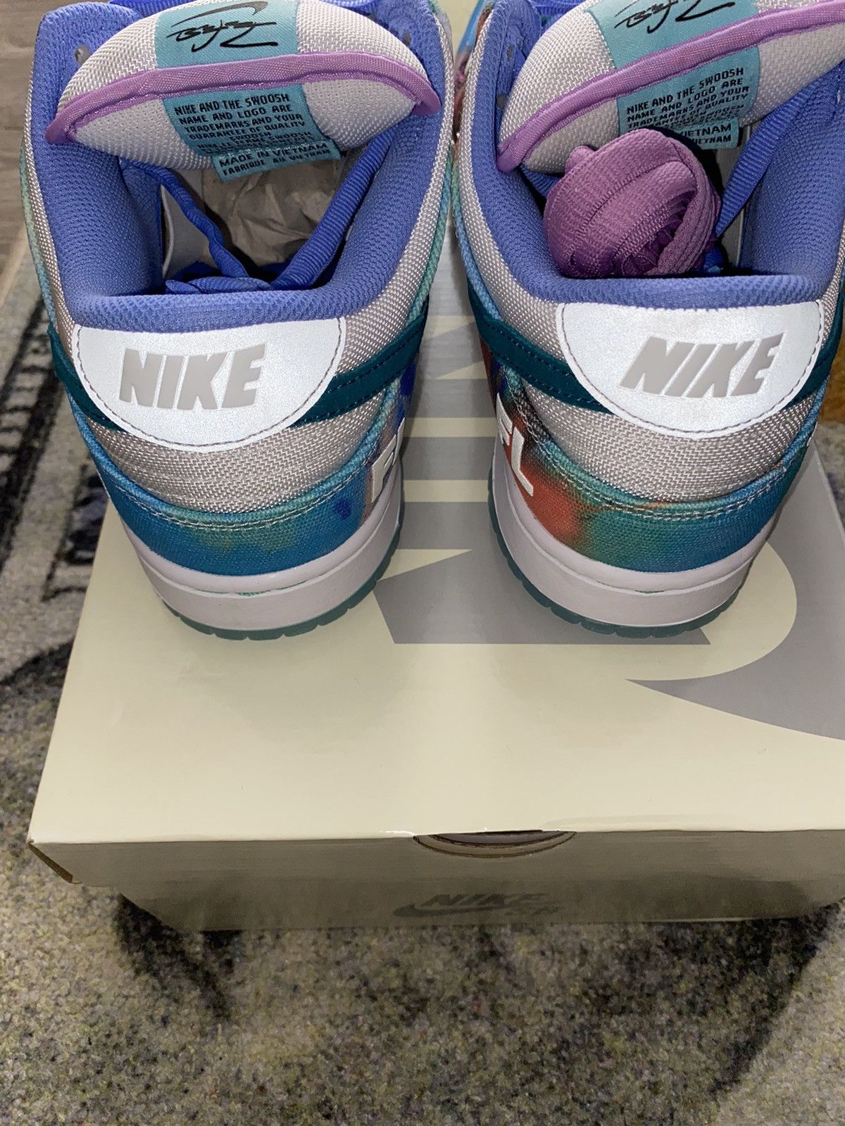 Nike Nike SB Dunk Low Futura Laboratories Bleached Aqua Size US 11.5 / EU 44-45 - 4 Thumbnail