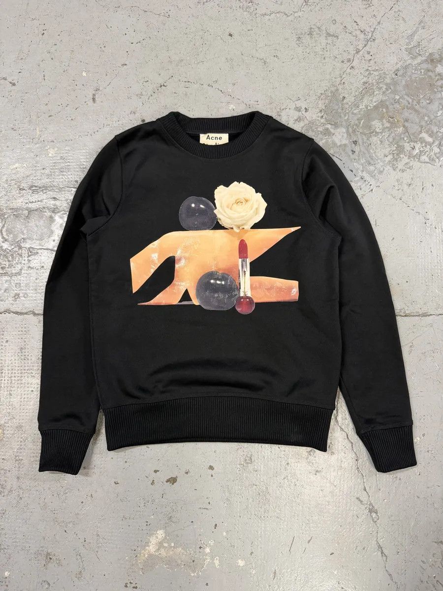 Acne Studios SS2015 Acne Studios Black Vernina B Blur Crewneck Sweater Size XXS / US 00 / IT 34 - 1 Thumbnail