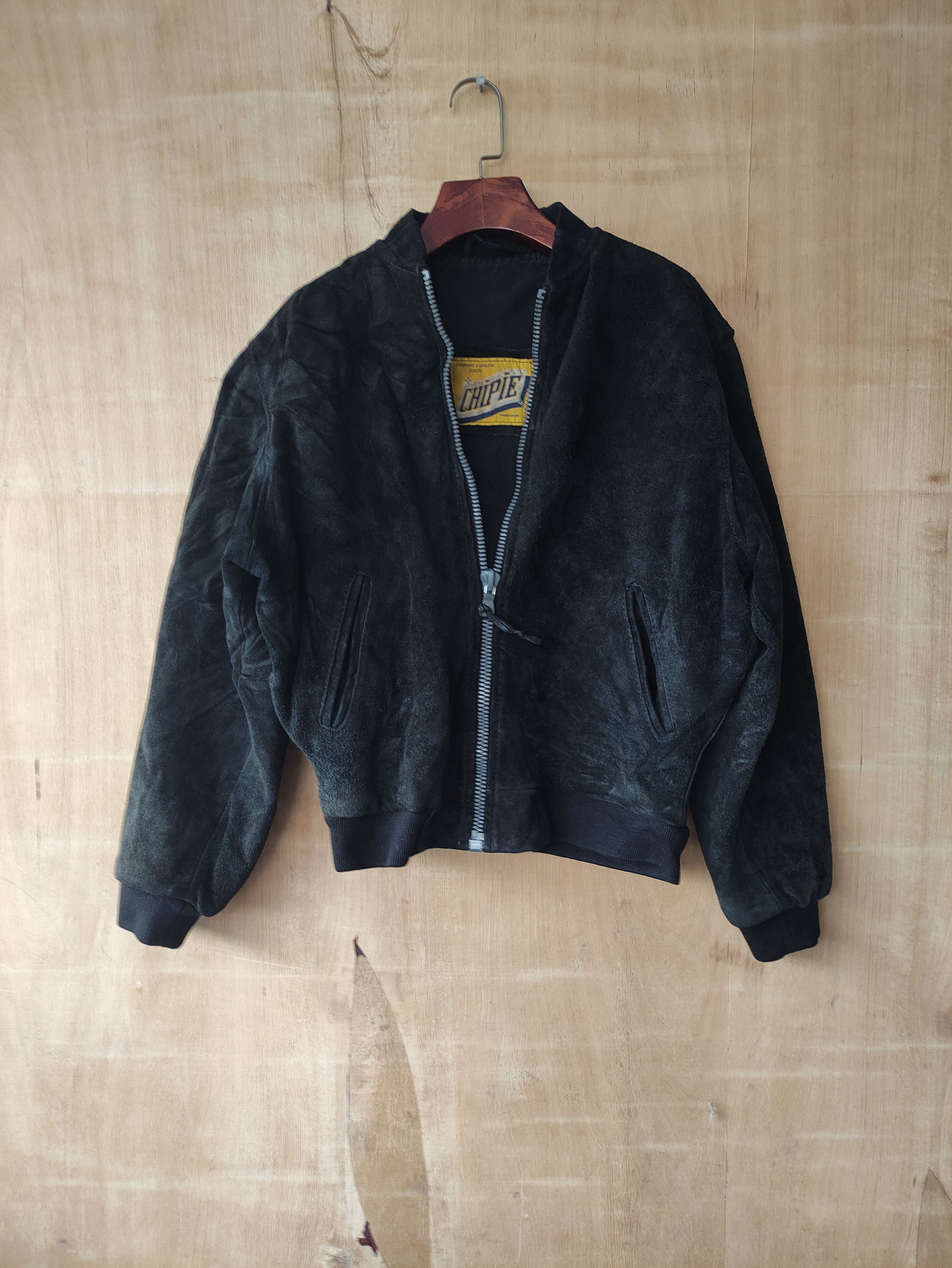 Vintage 80's CHIPIE SUEDE LEATHER BOMBER JACKET RIRI ZIPPER Size US M / EU 48-50 / 2 - 5 Thumbnail