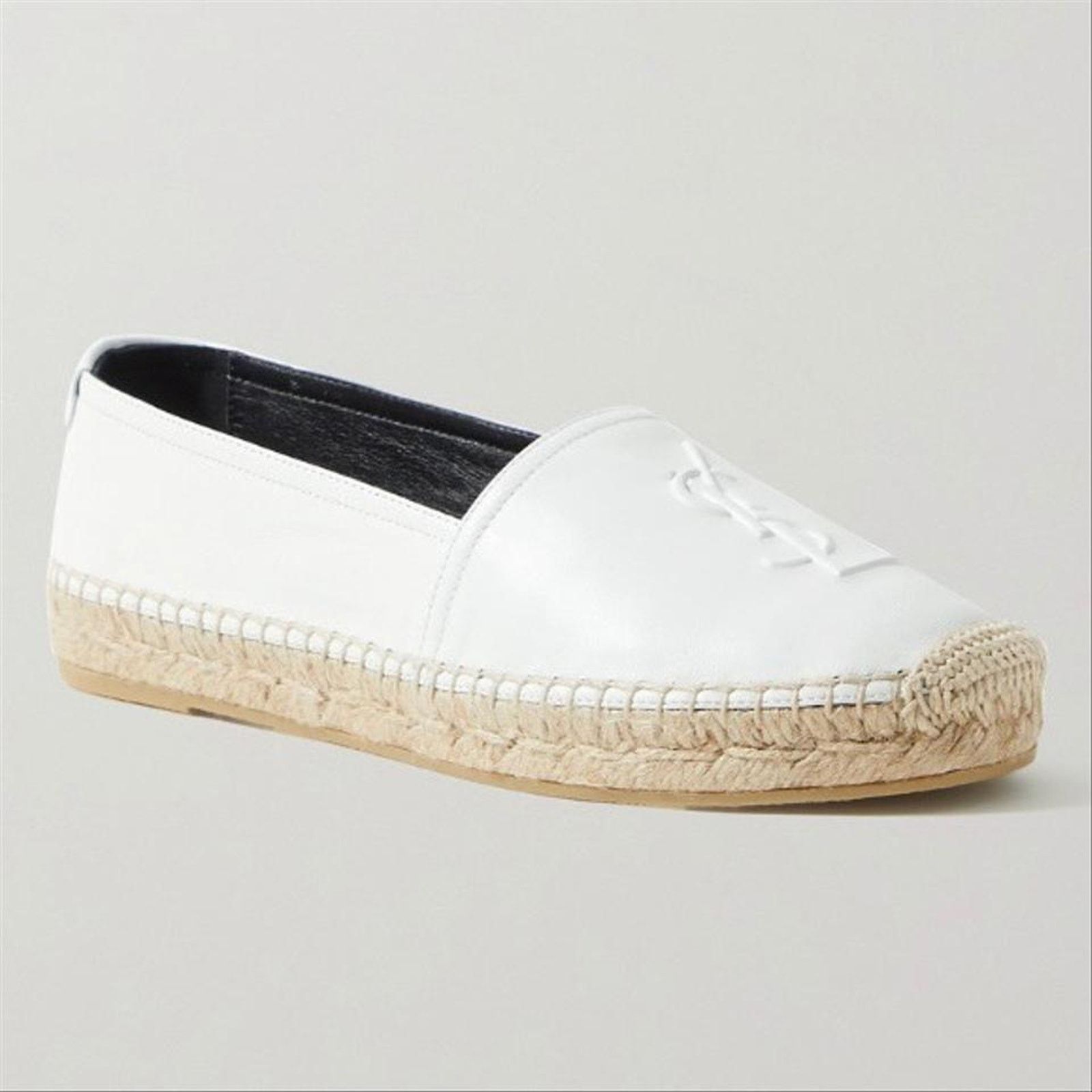 Saint Laurent Paris YSL logo embossed leather espadrilles Size US 10 / IT 40 - 3 Thumbnail