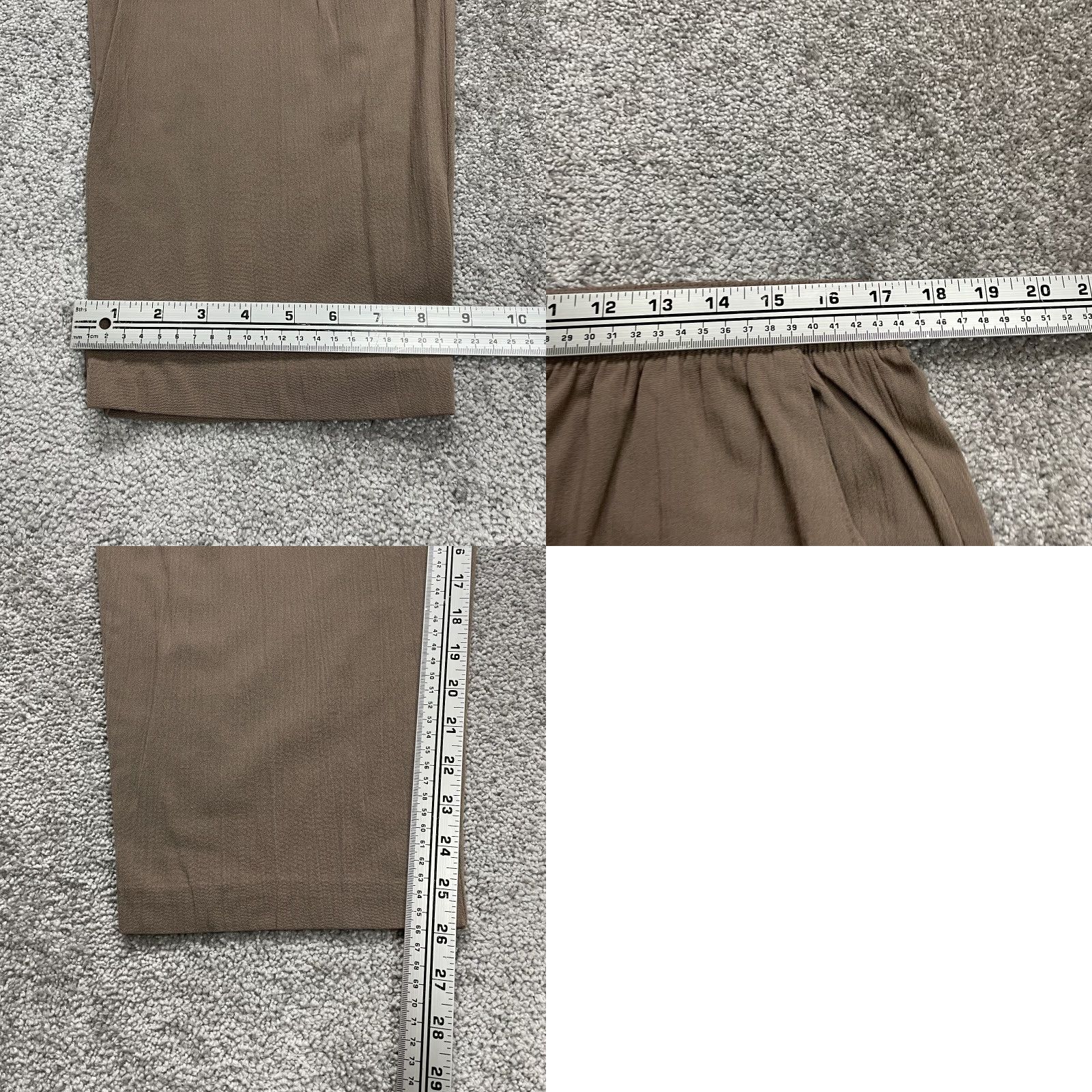 Etro VINTAGE Metro New York Pants Womens Brown Elastic Waist Rayon Tapered 34x26 Size 24" / US 00 / IT 34 - 8 Thumbnail
