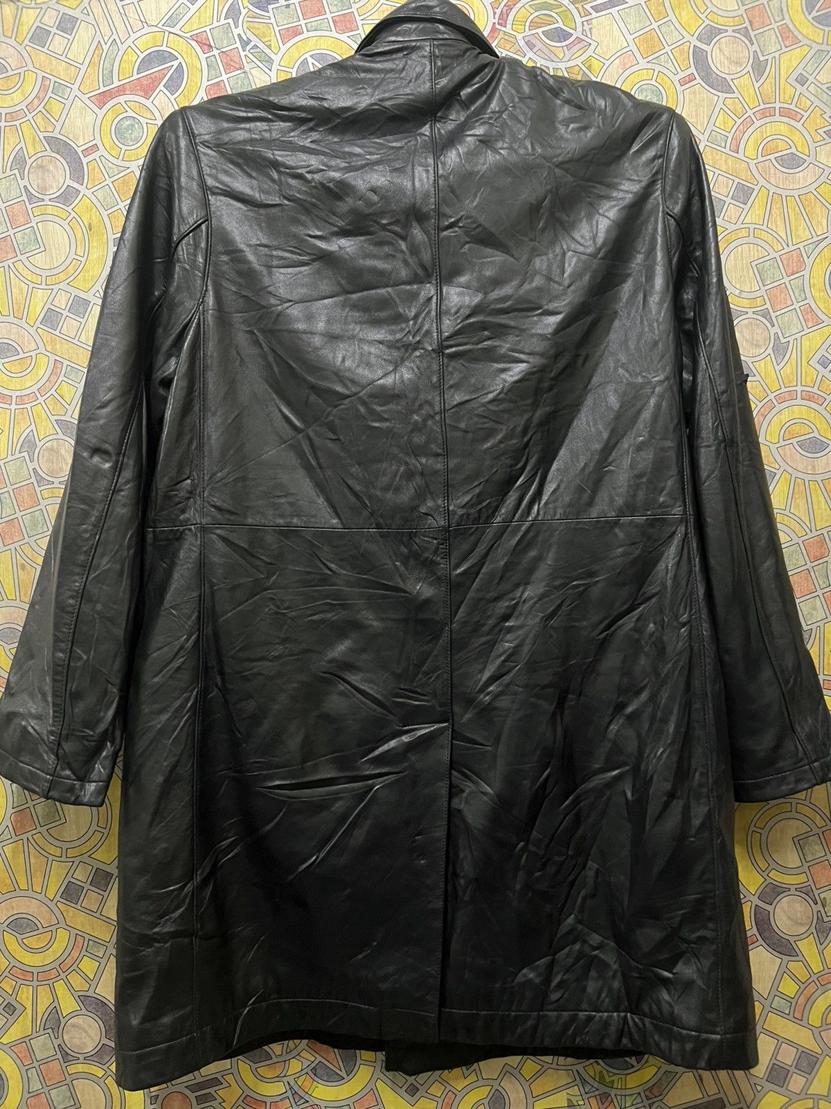 Japanese Brand × Leather VISARUNO Leather Balmac Coat Spring Trench Long Coat Luxury Size US M / EU 48-50 / 2 - 12 Thumbnail