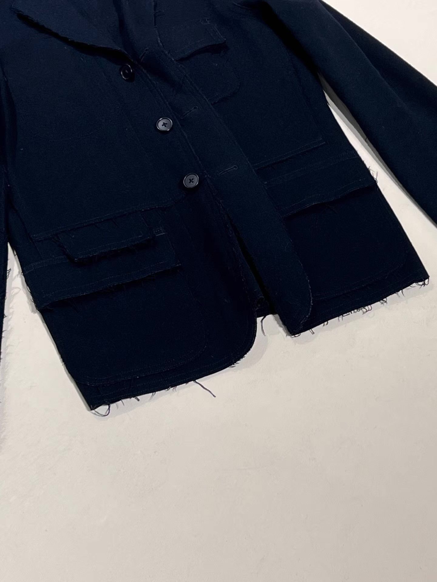 Yohji Yamamoto 00s TOVA Wool Fringe Blazer Jacket Yohji Q13 Size 50R - 6 Thumbnail