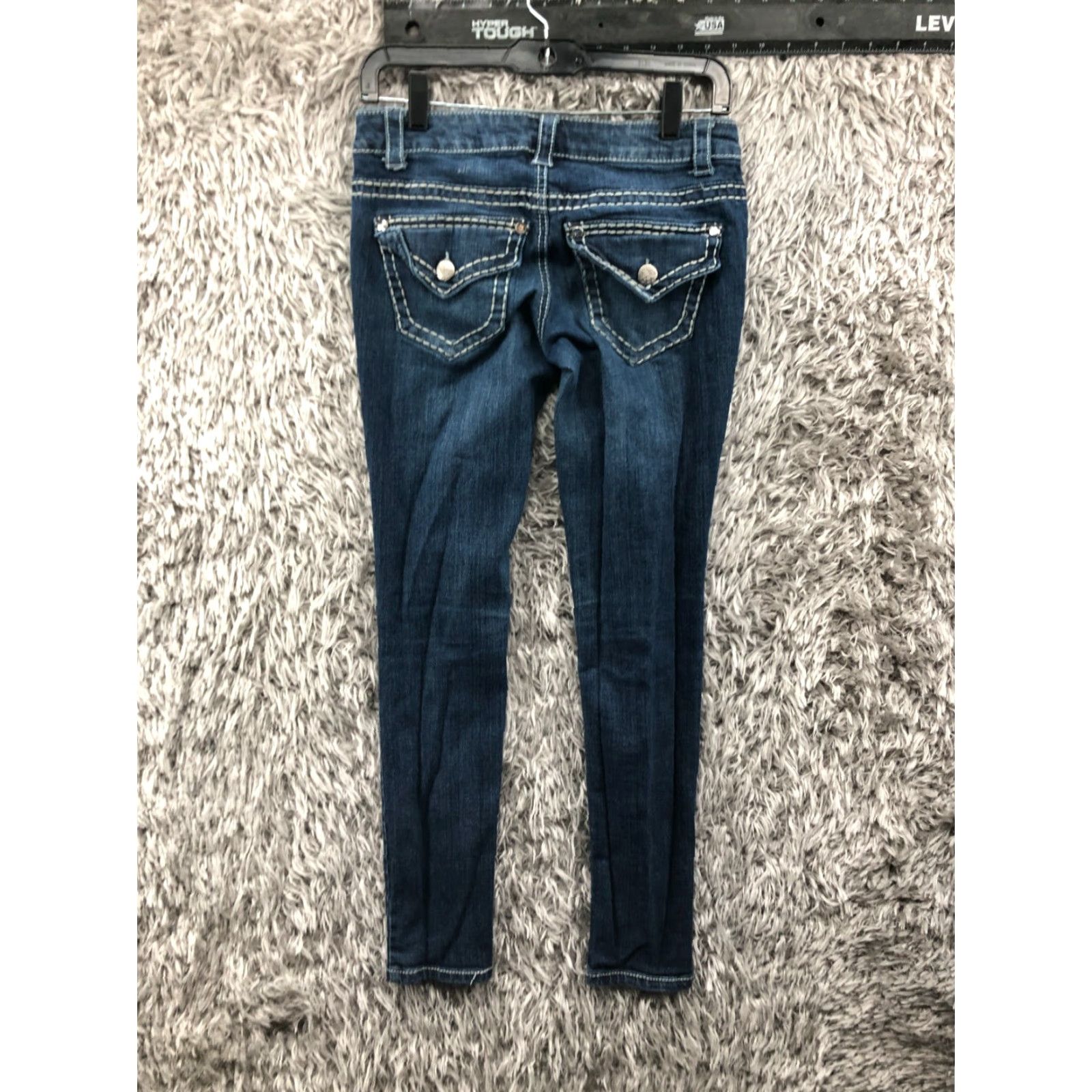 Denime Paisley Sky Jeans Skinny Dark Wash Blue Denim Size 2 Womens Low Rise 5-Pocket Cotton Belt Loops Size 26" / US 2 / IT 38 - 5 Thumbnail