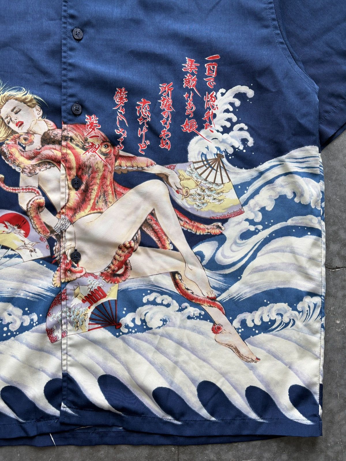 Vintage Vintage 90s Pinup Girl Japanese Style Camp Collar Shirt Size US XL / EU 56 / 4 - 3 Thumbnail