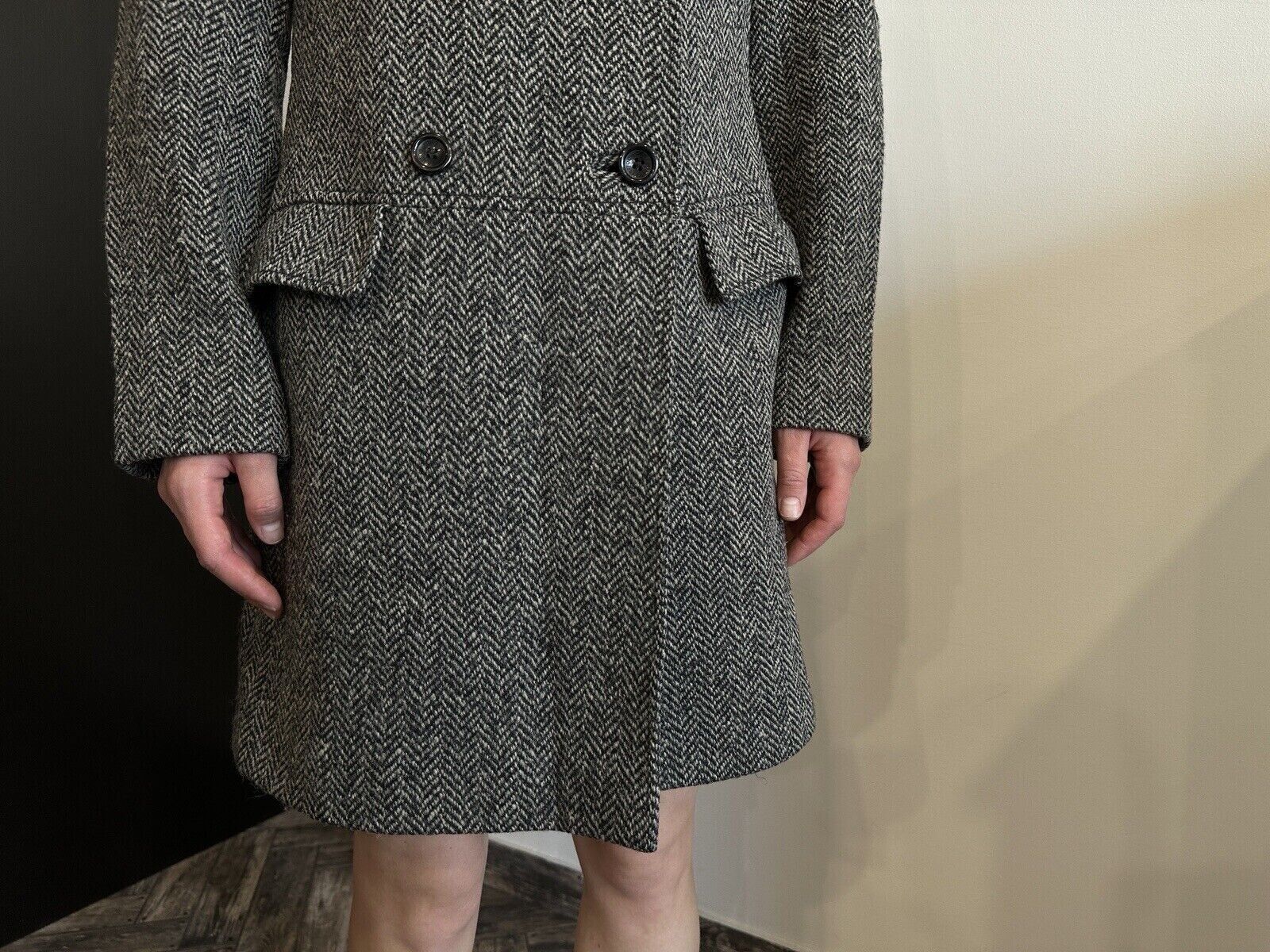 Dolce & Gabbana Dolce & Gabbana Womens Herringbone Tweed Wool Coat Jacket Size XS / US 0-2 / IT 36-38 - 6 Thumbnail