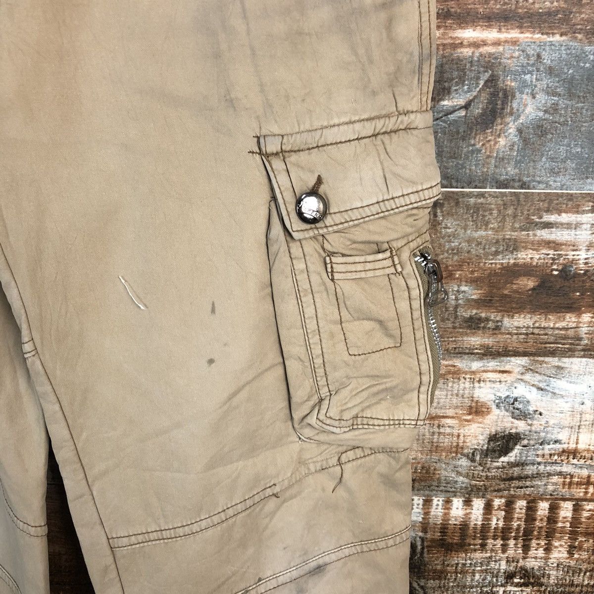 Japanese Brand DL J’apeng Brown Cargo utility Multipocket Pants #C115 Size US 33 - 10 Thumbnail