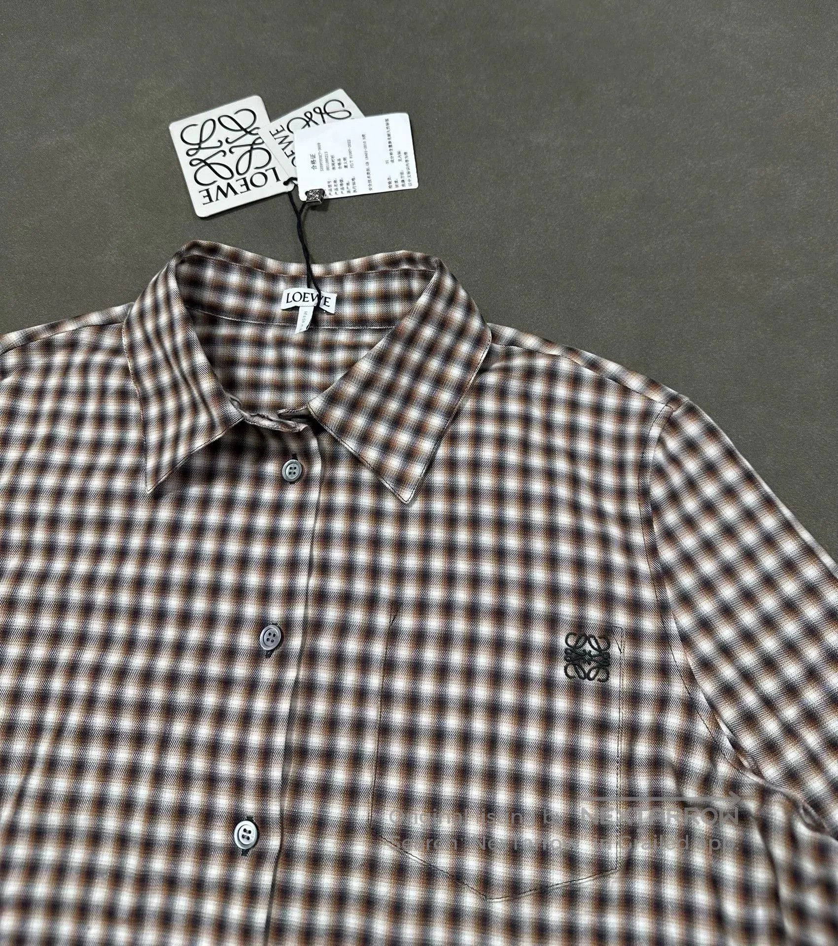 Loewe LOEWE FW24 Embroidered Logo Plaid Shirt. Size XS / US 0-2 / IT 36-38 - 4 Thumbnail
